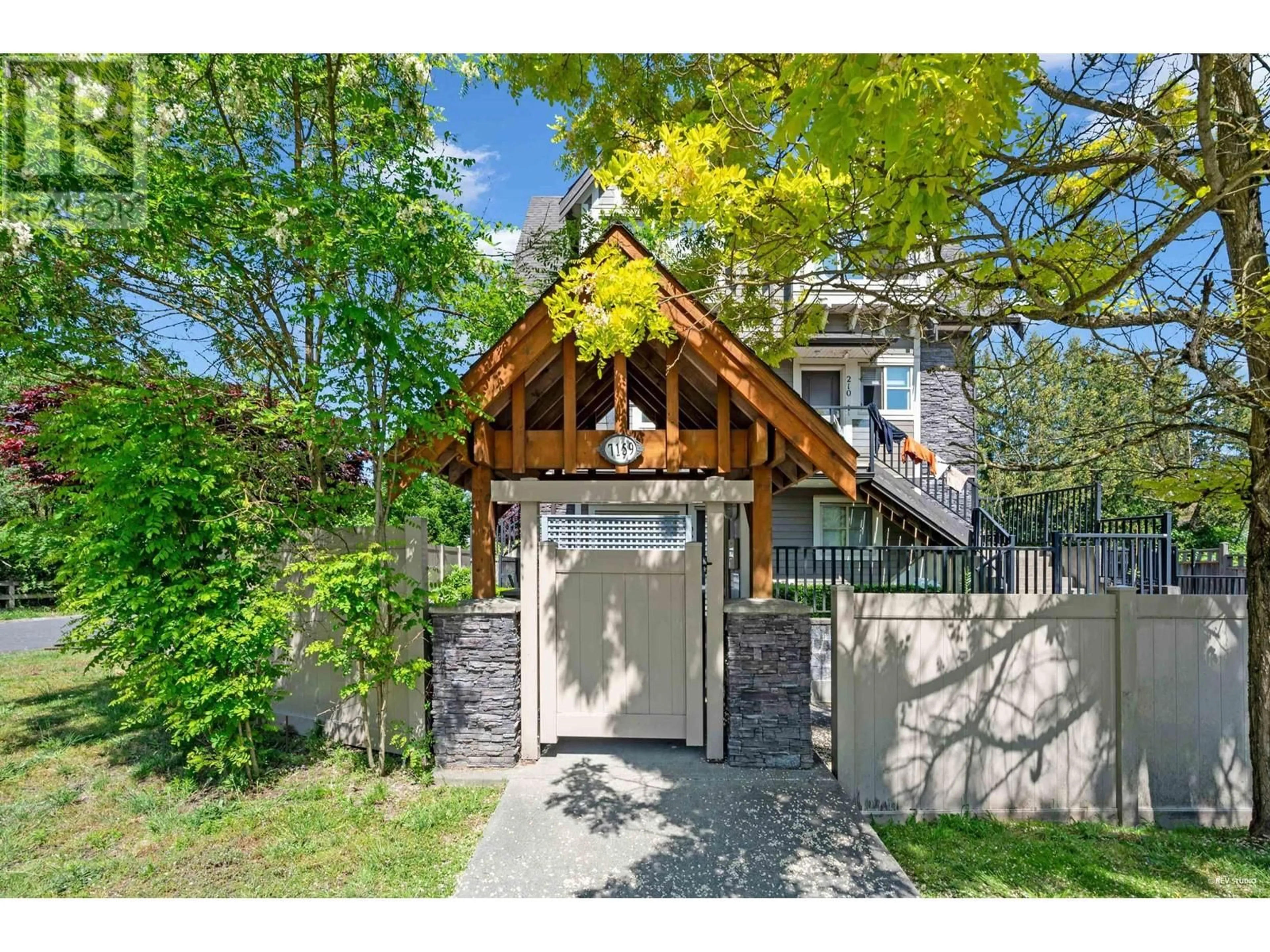 A pic from outside/outdoor area/front of a property/back of a property/a pic from drone, street for 209 - 7159 STRIDE AVENUE, Burnaby British Columbia V3N1T8
