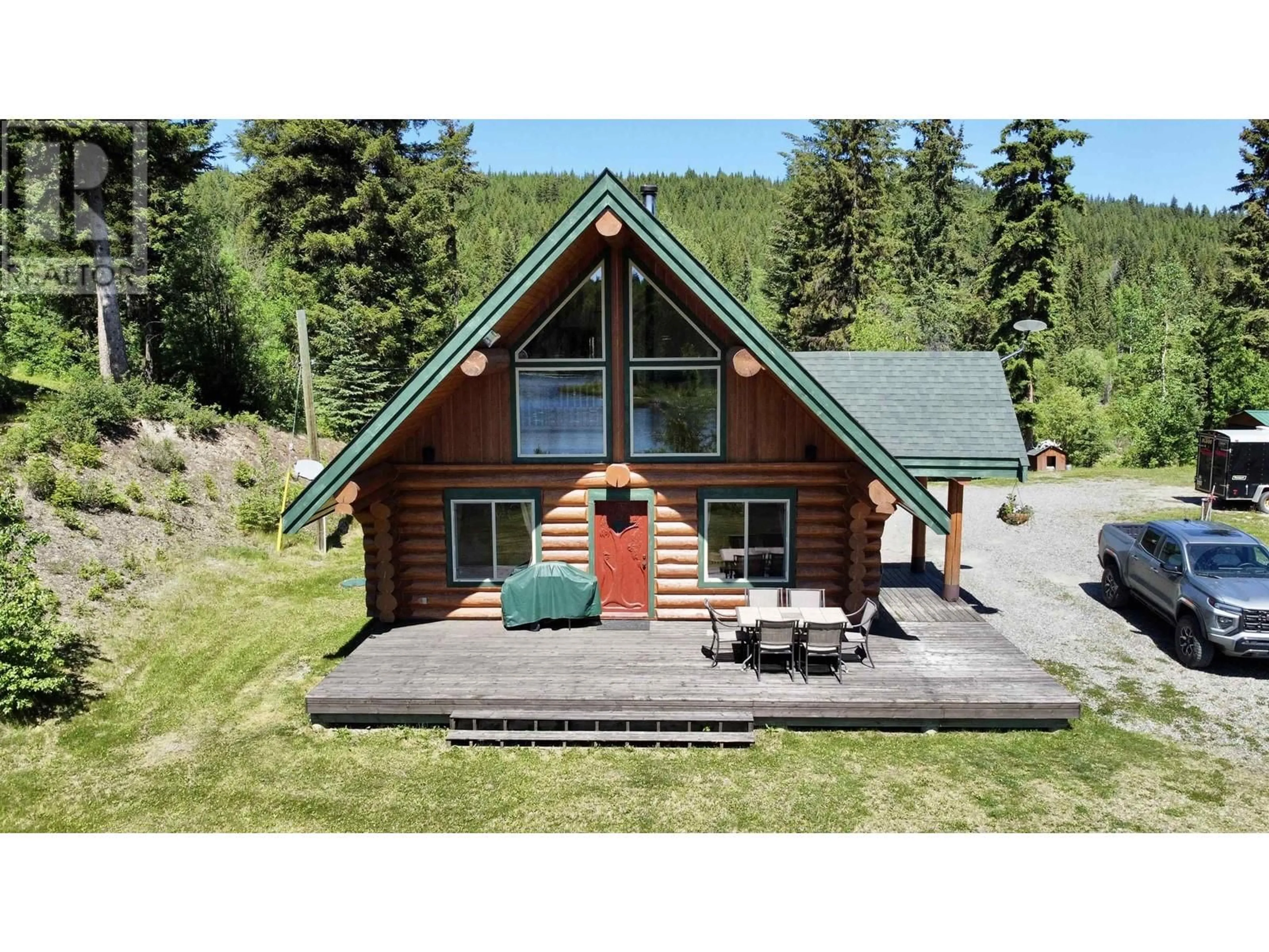 A pic from outside/outdoor area/front of a property/back of a property/a pic from drone, mountain view for 4015 RUTH LAKE ROAD, Forest Grove British Columbia V0K1M0