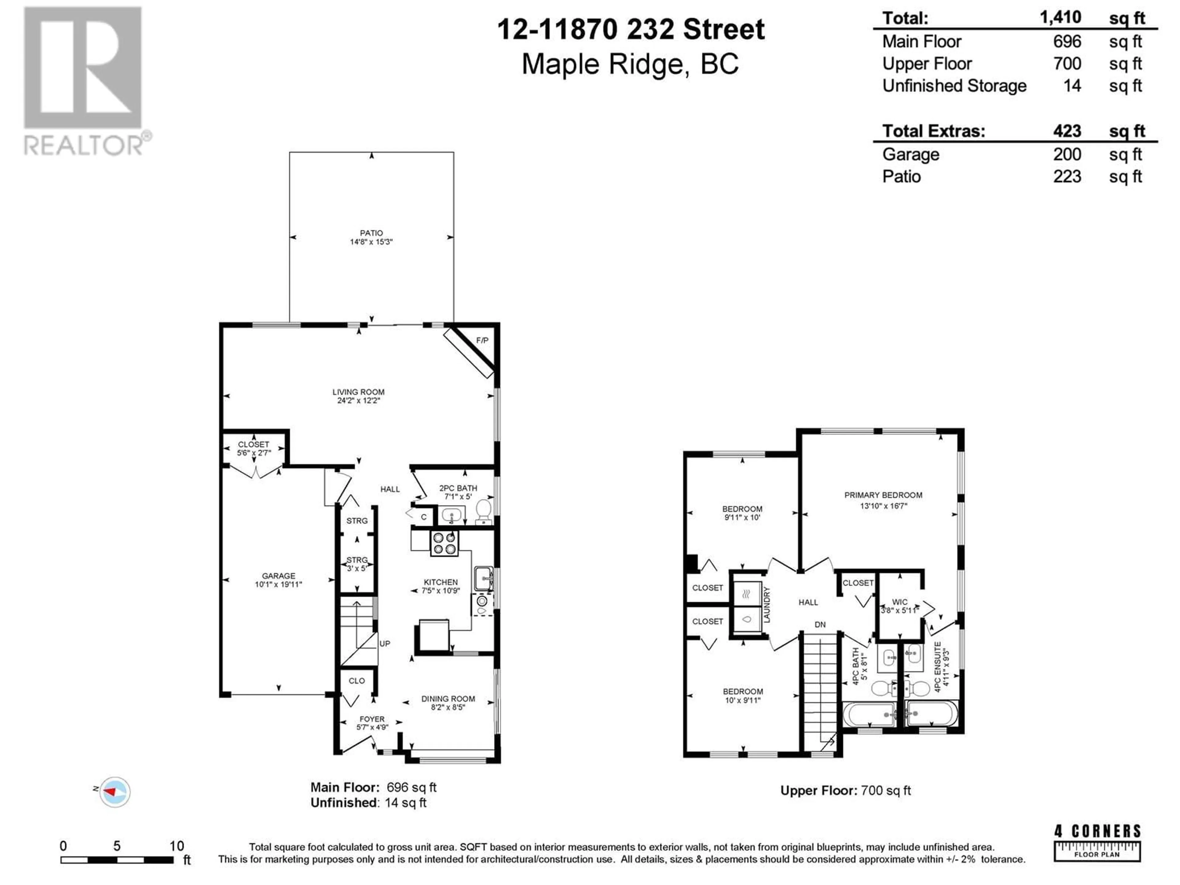 Floor plan for 77 - 19630 PINYON LANE, Pitt Meadows British Columbia V3Y1Z3