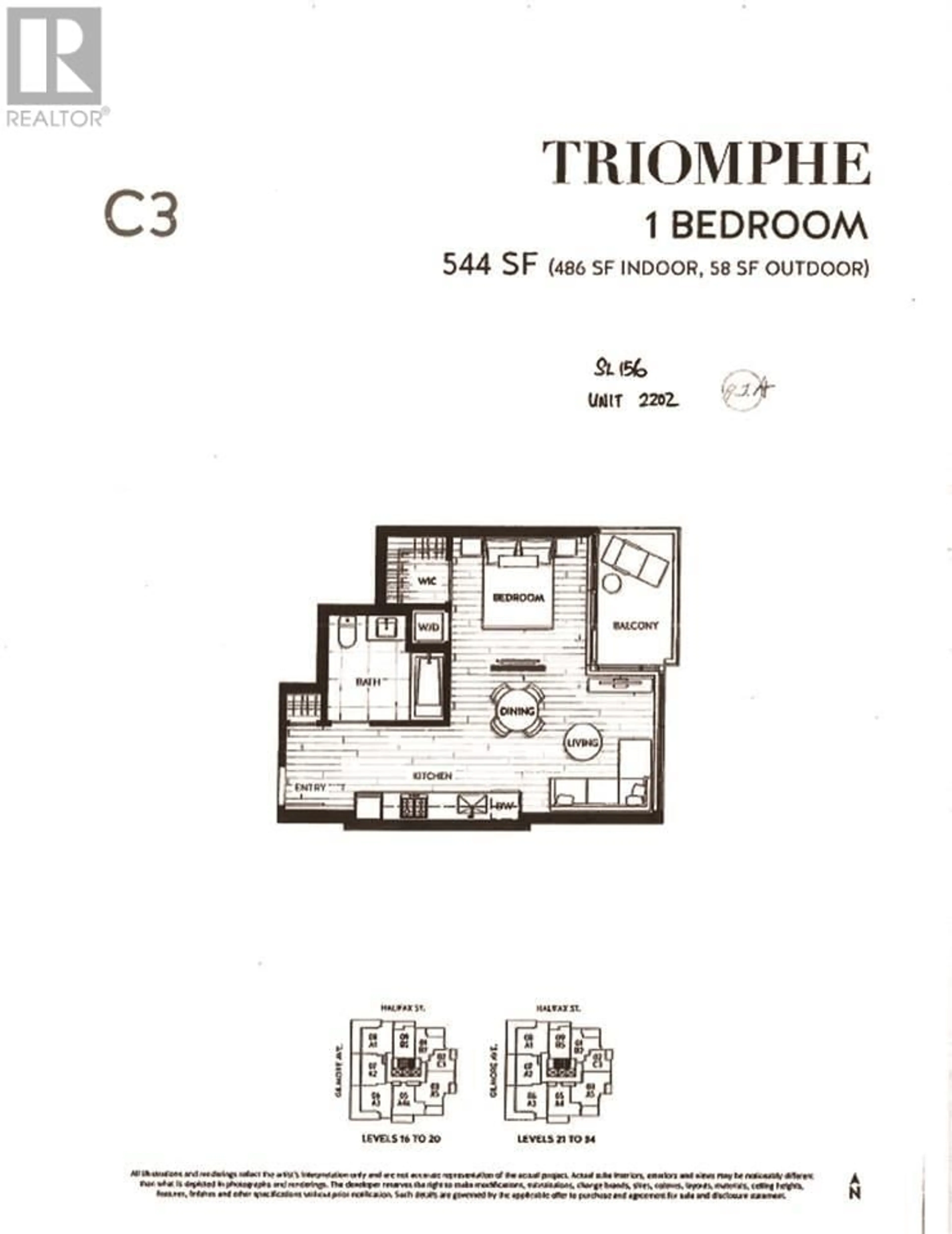 Floor plan for 2202 - 1888 GILMORE DRIVE, Burnaby British Columbia V5C0L2