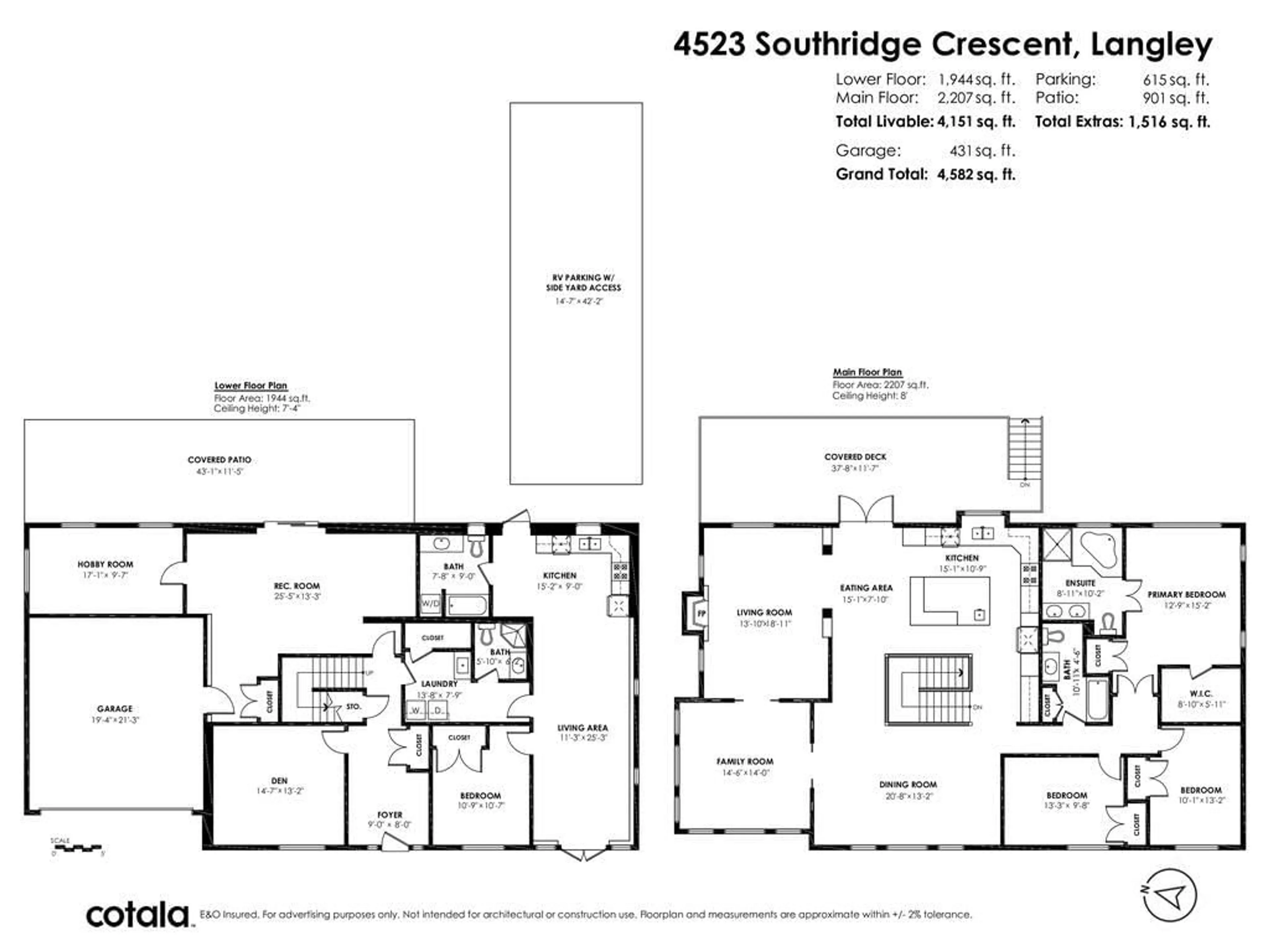 Floor plan for 4523 SOUTHRIDGE, Langley British Columbia V3A4N7
