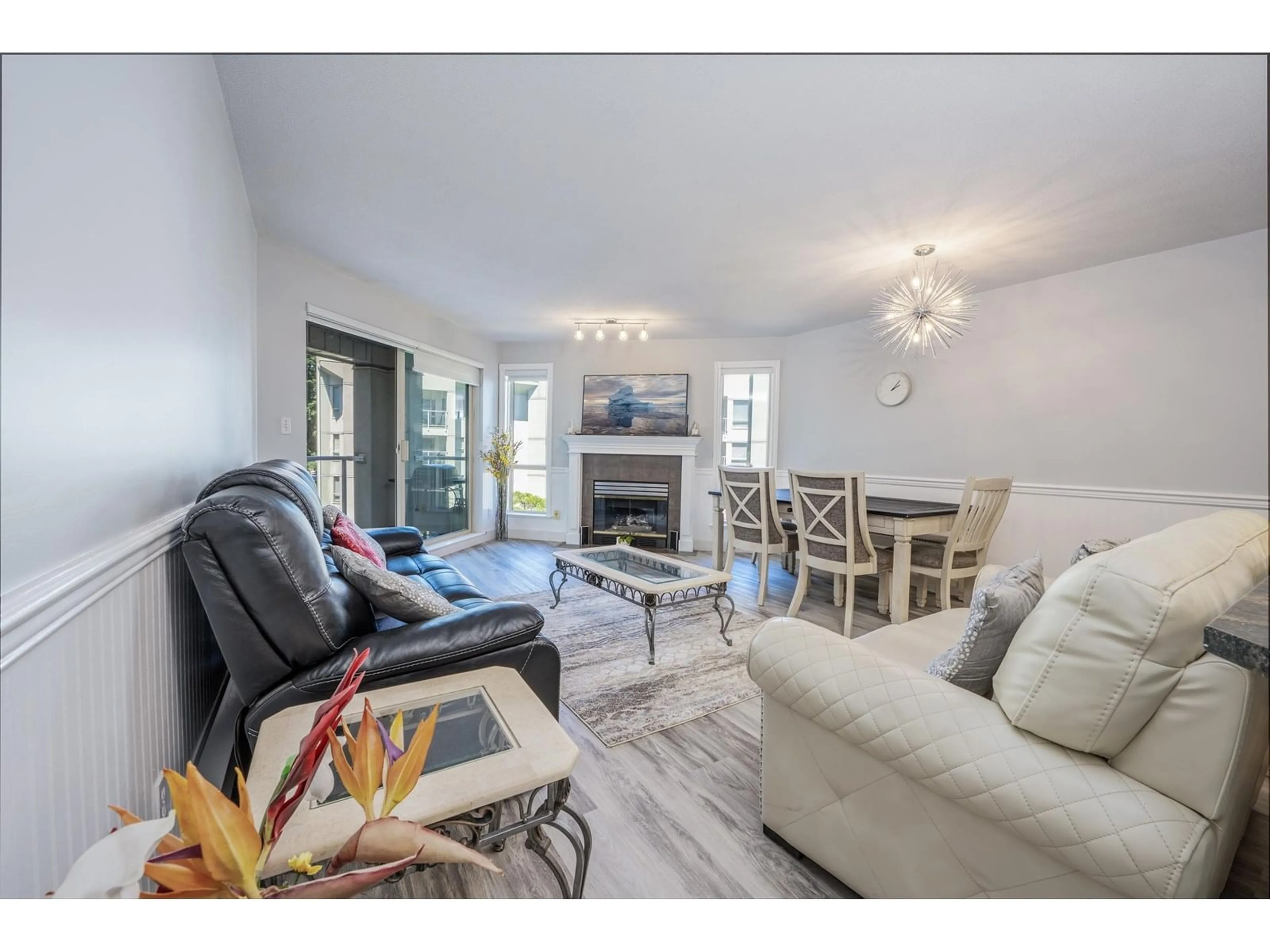 Living room with furniture, wood/laminate floor for 303 - 2575 WARE, Abbotsford British Columbia V2S3E2
