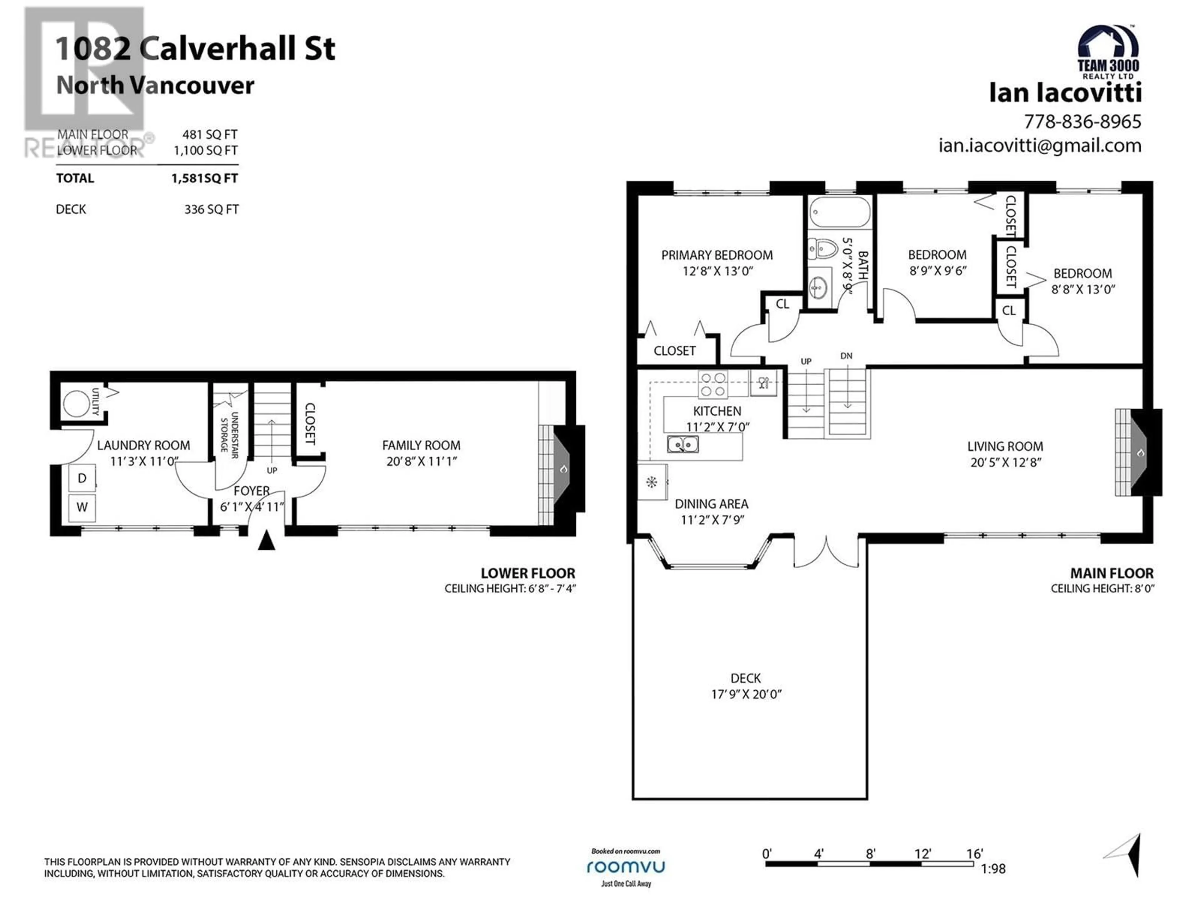 Floor plan for 1082 CALVERHALL STREET, North Vancouver British Columbia V7L1Y3