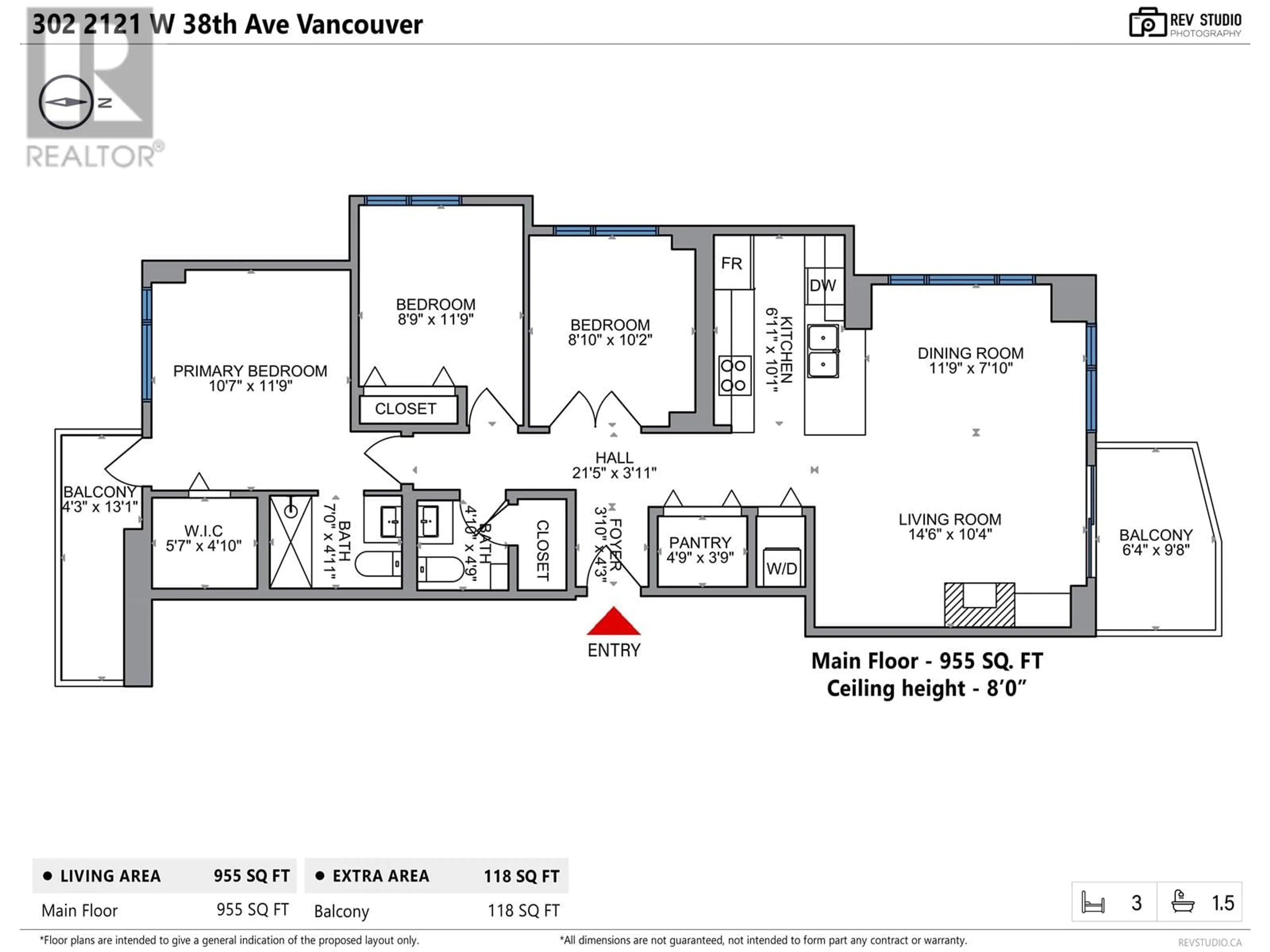 Floor plan for 302 - 2121 38TH AVENUE, Vancouver British Columbia V6M1R8
