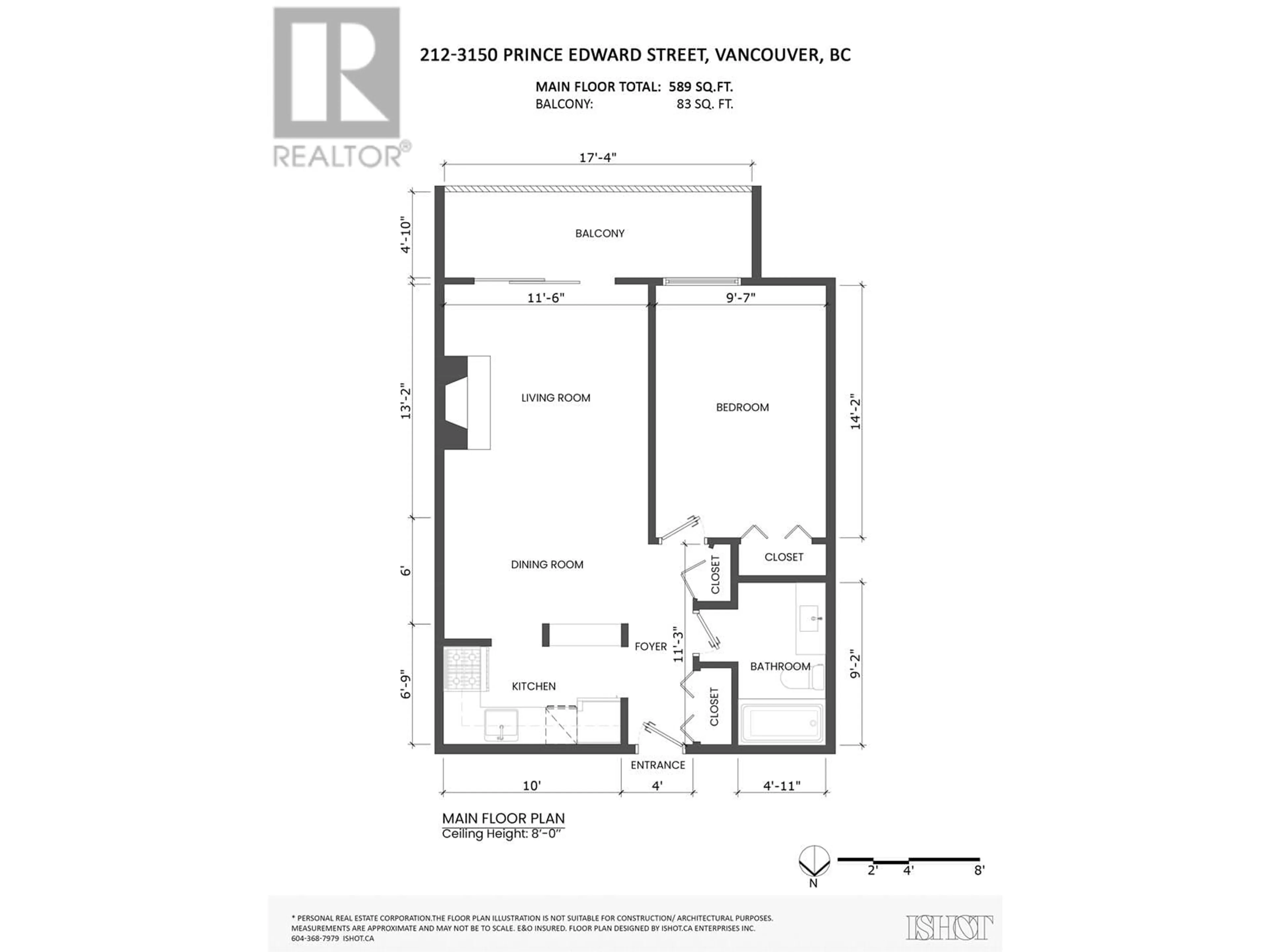Floor plan for 212 - 3150 PRINCE EDWARD STREET, Vancouver British Columbia V5T3N6