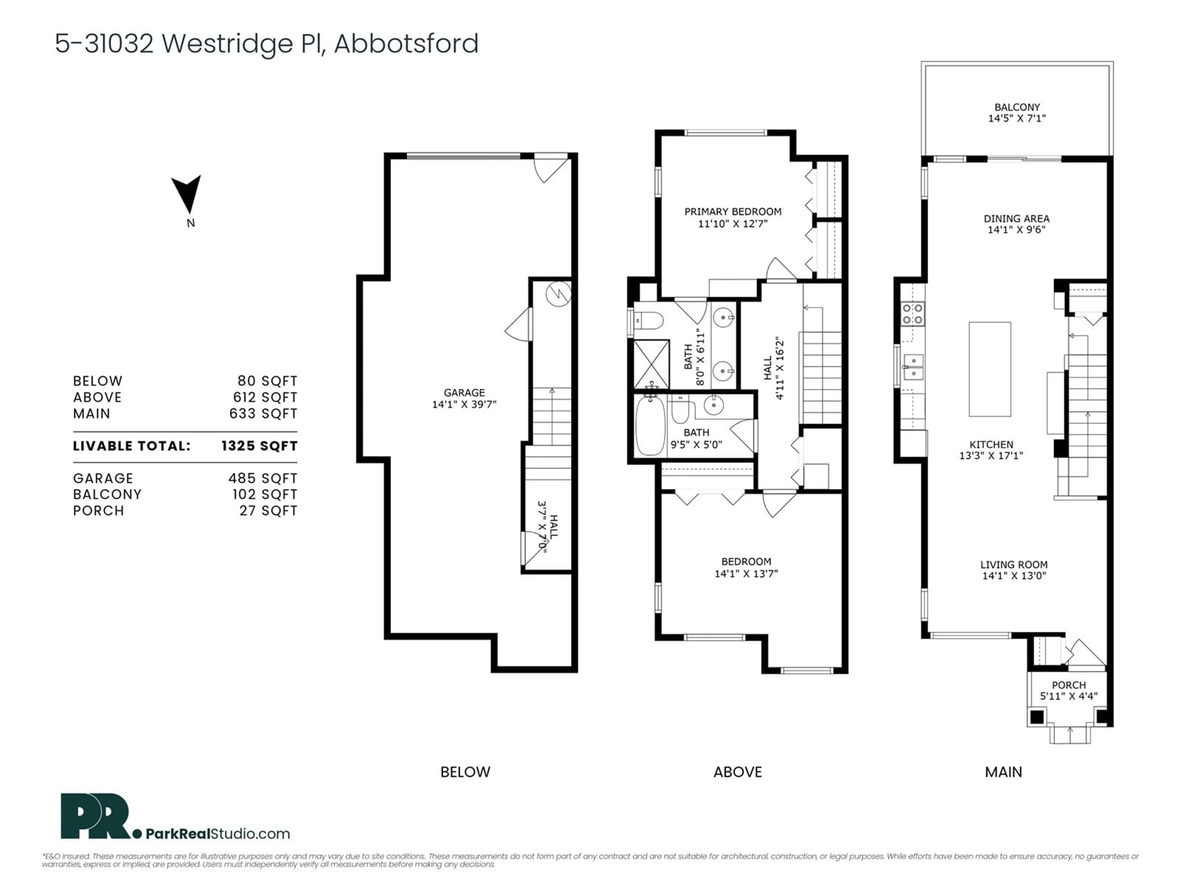 Floor plan for 5 - 31032 WESTRIDGE, Abbotsford British Columbia V2T0C6