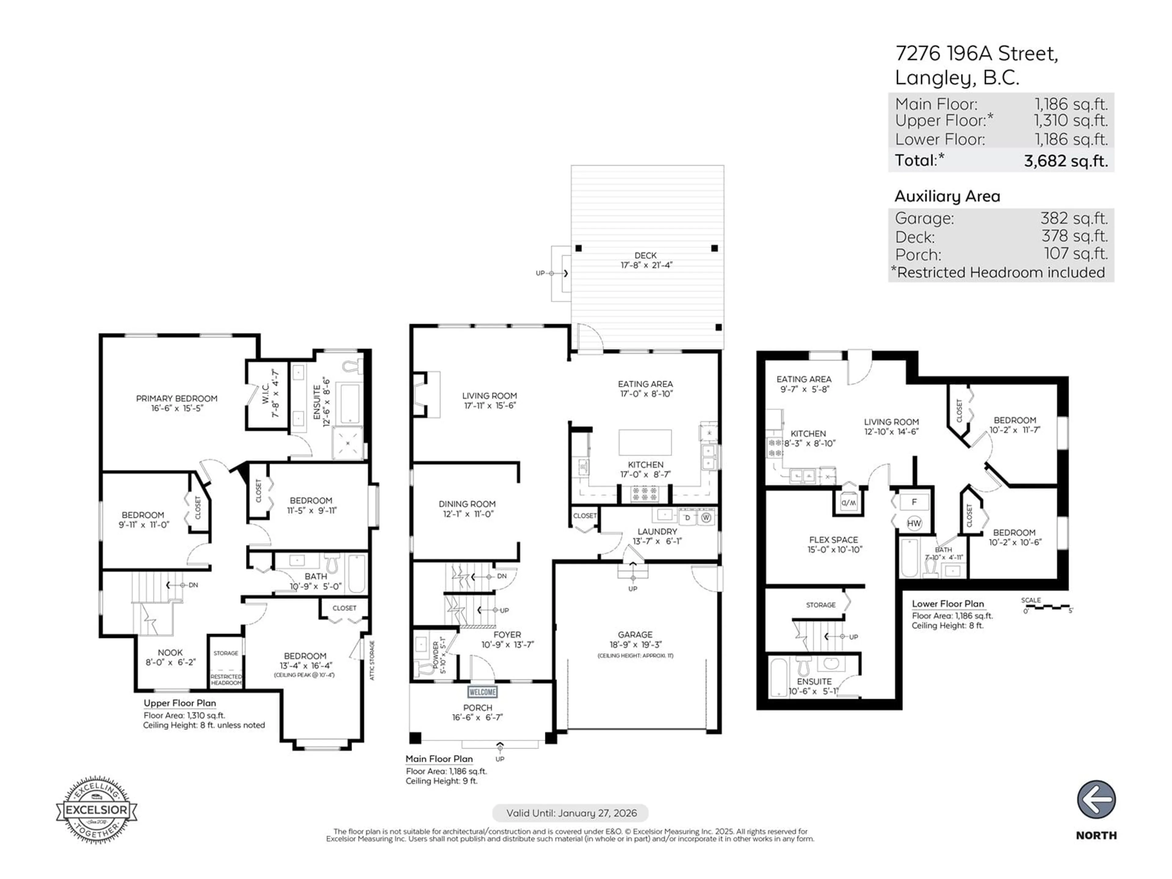 Floor plan for 7276 196A, Langley British Columbia V2Y3C5