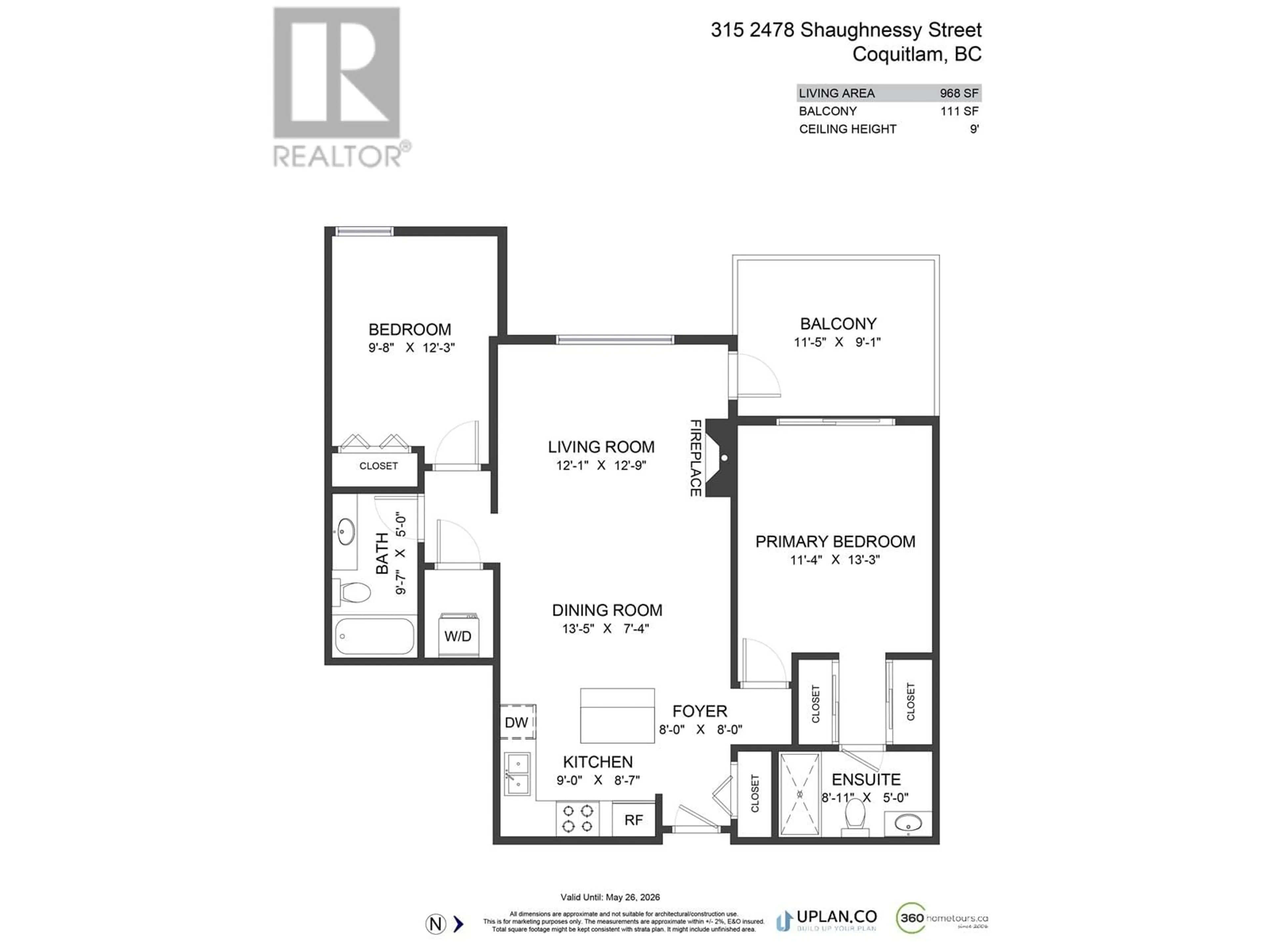 Floor plan for 315 - 2478 SHAUGHNESSY STREET, Port Coquitlam British Columbia V3C0A1