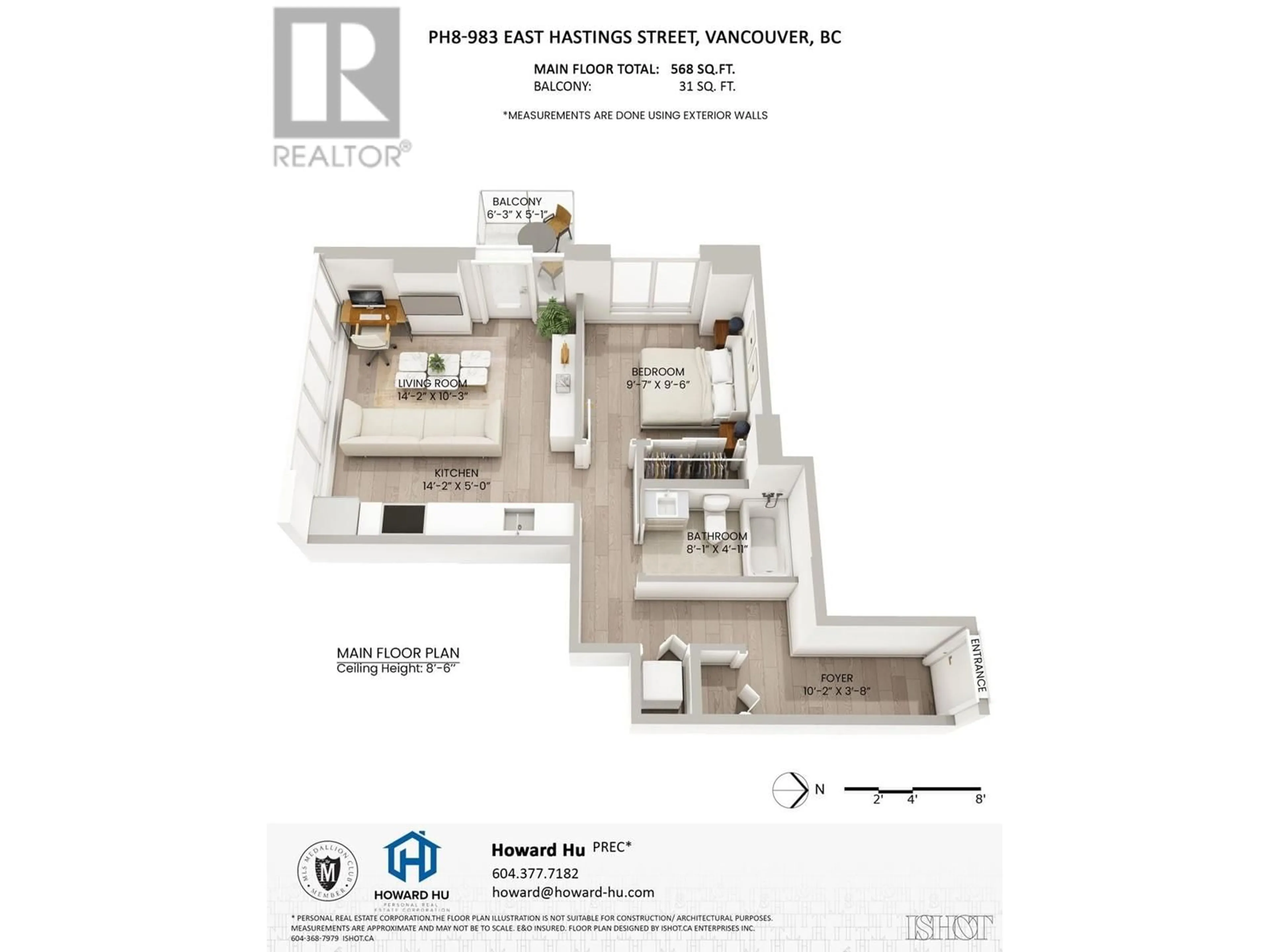 Floor plan for PH8 - 983 HASTINGS STREET, Vancouver British Columbia V6A0G9