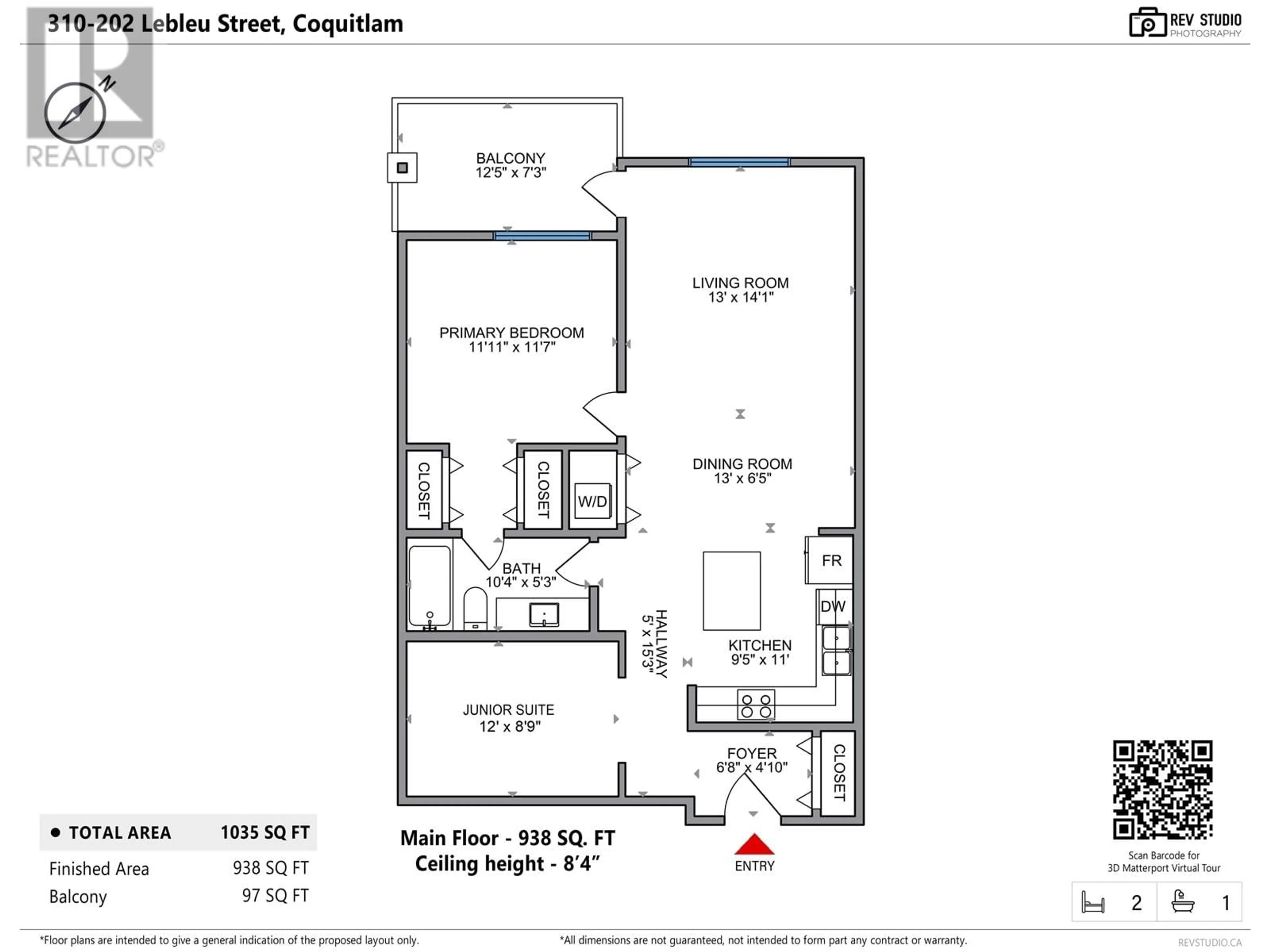 Floor plan for 310 - 202 LEBLEU STREET, Coquitlam British Columbia V3K4L6