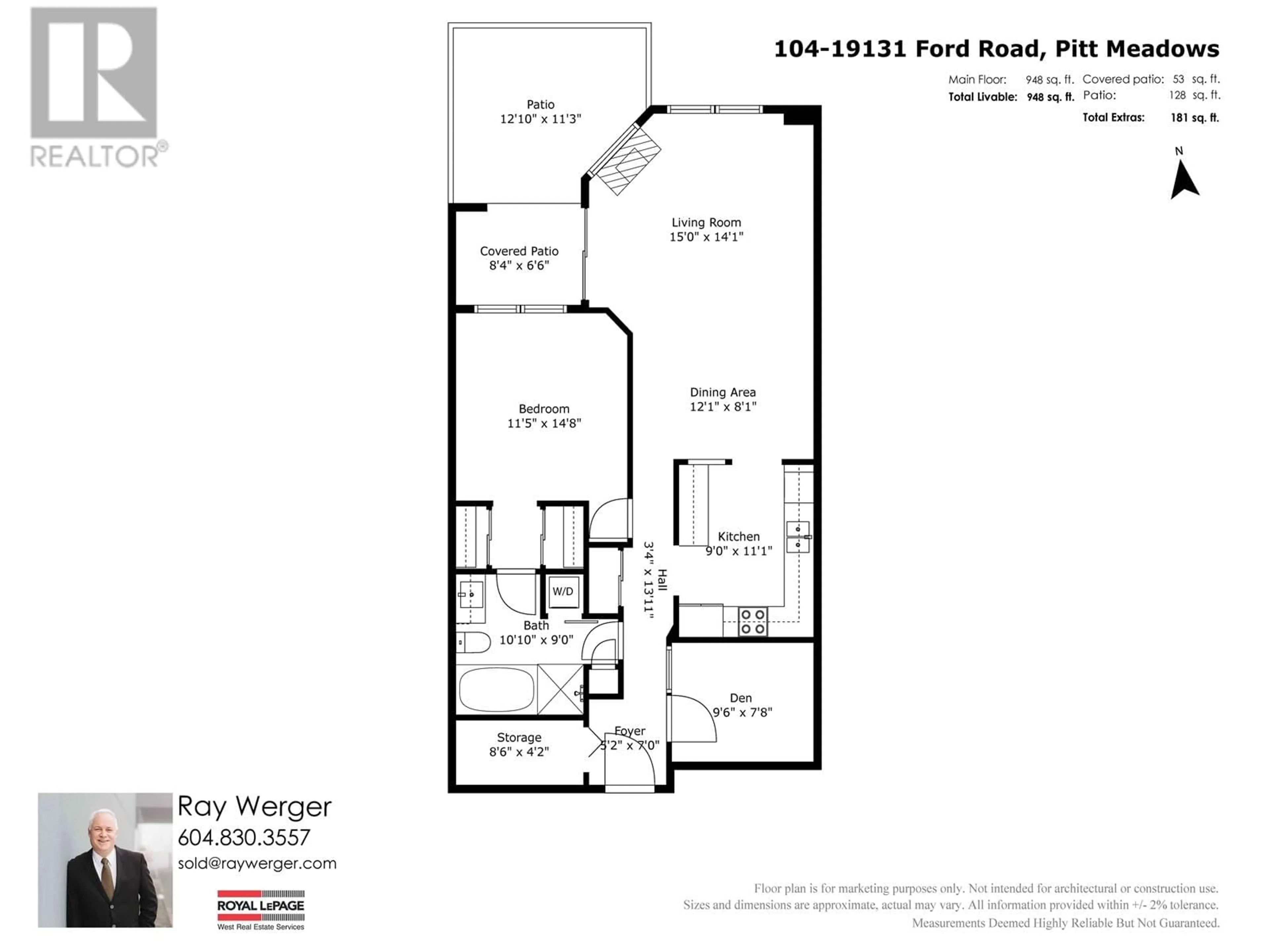 Floor plan for 104 - 19131 FORD ROAD, Pitt Meadows British Columbia V3Y2R5