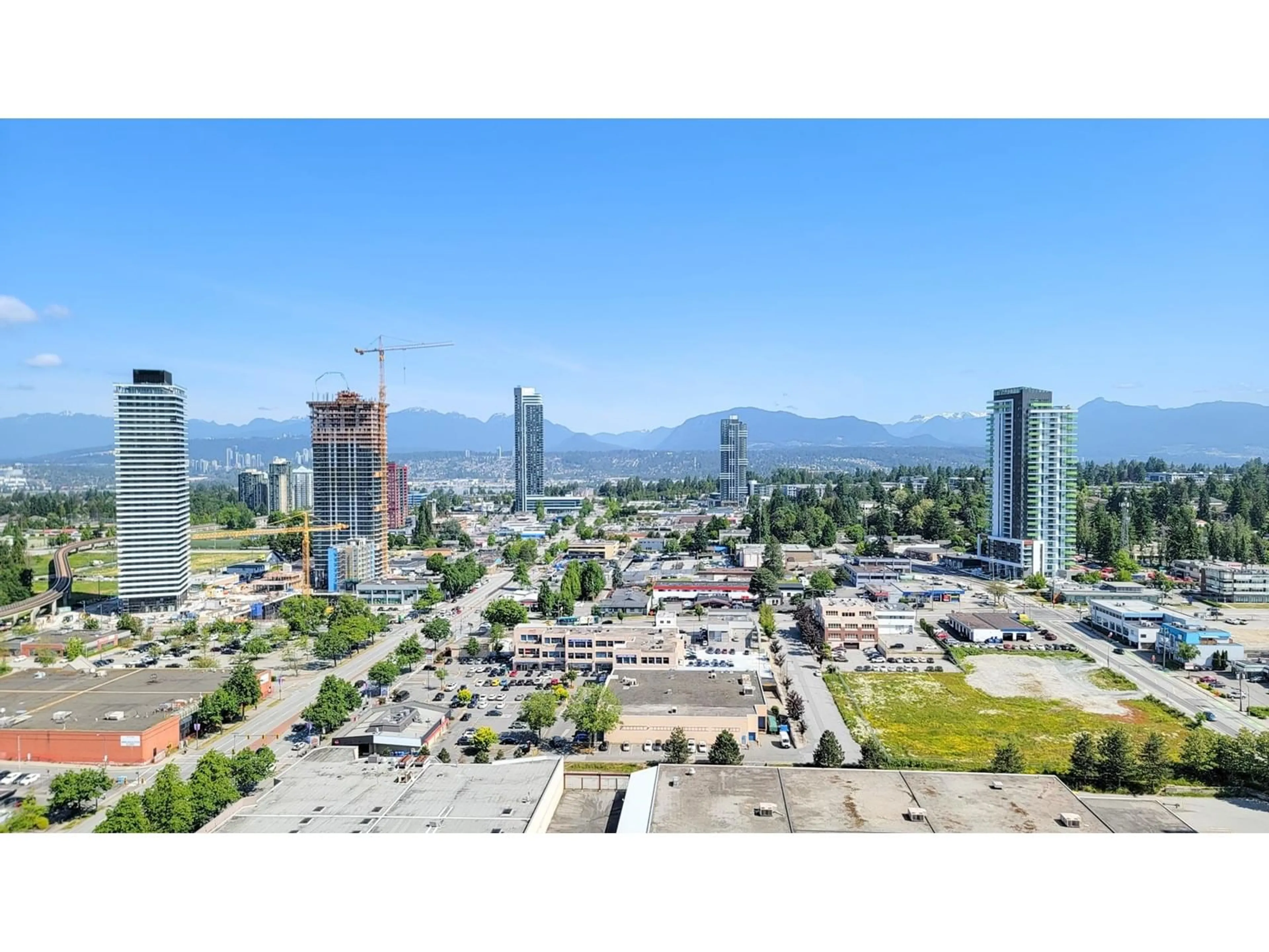 A pic from outside/outdoor area/front of a property/back of a property/a pic from drone, city buildings view from balcony for 2712 - 13685 102, Surrey British Columbia V3T1N7