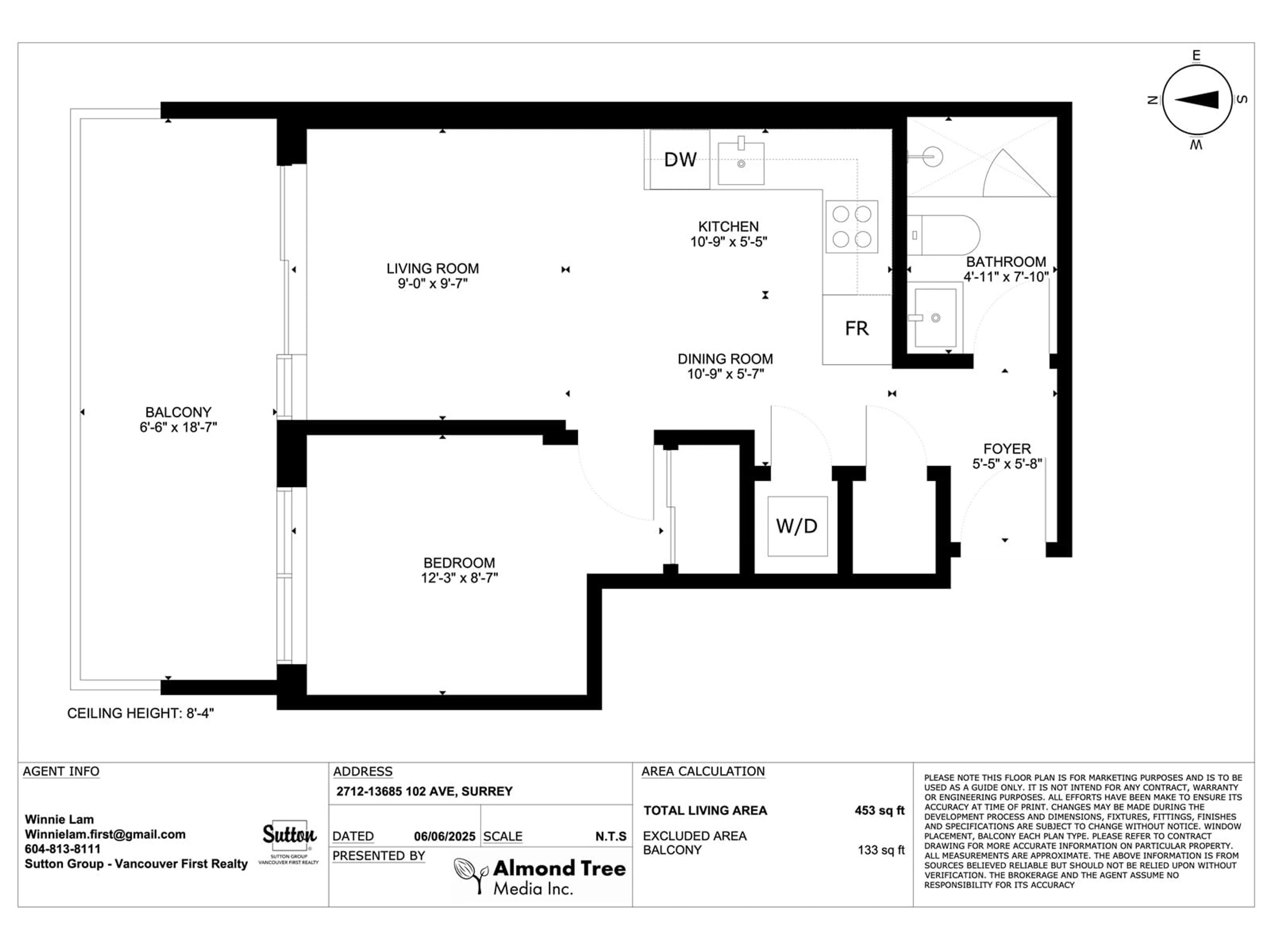 Floor plan for 2712 - 13685 102, Surrey British Columbia V3T1N7