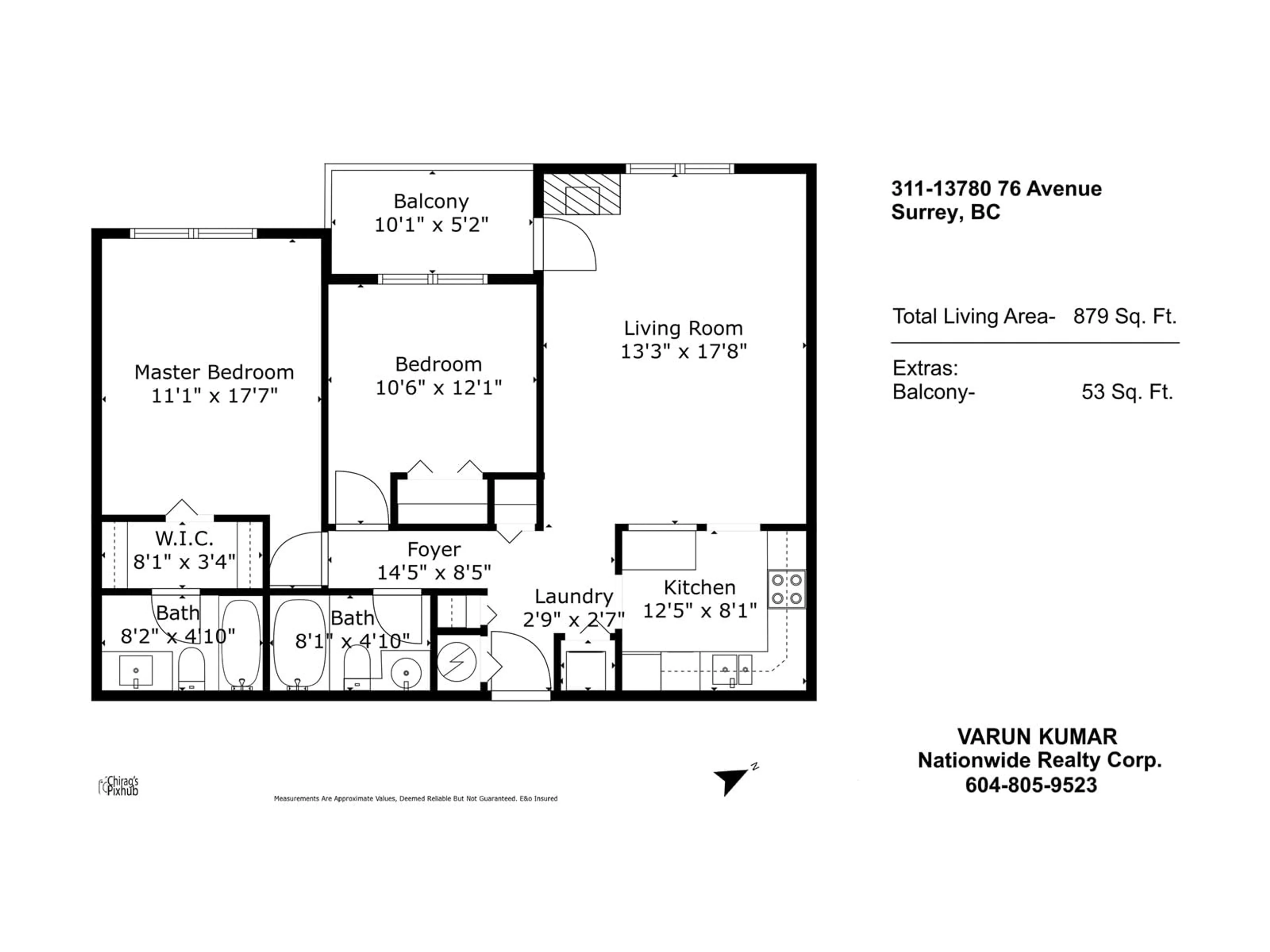 Floor plan for 311 - 13780 76, Surrey British Columbia V3W1E5