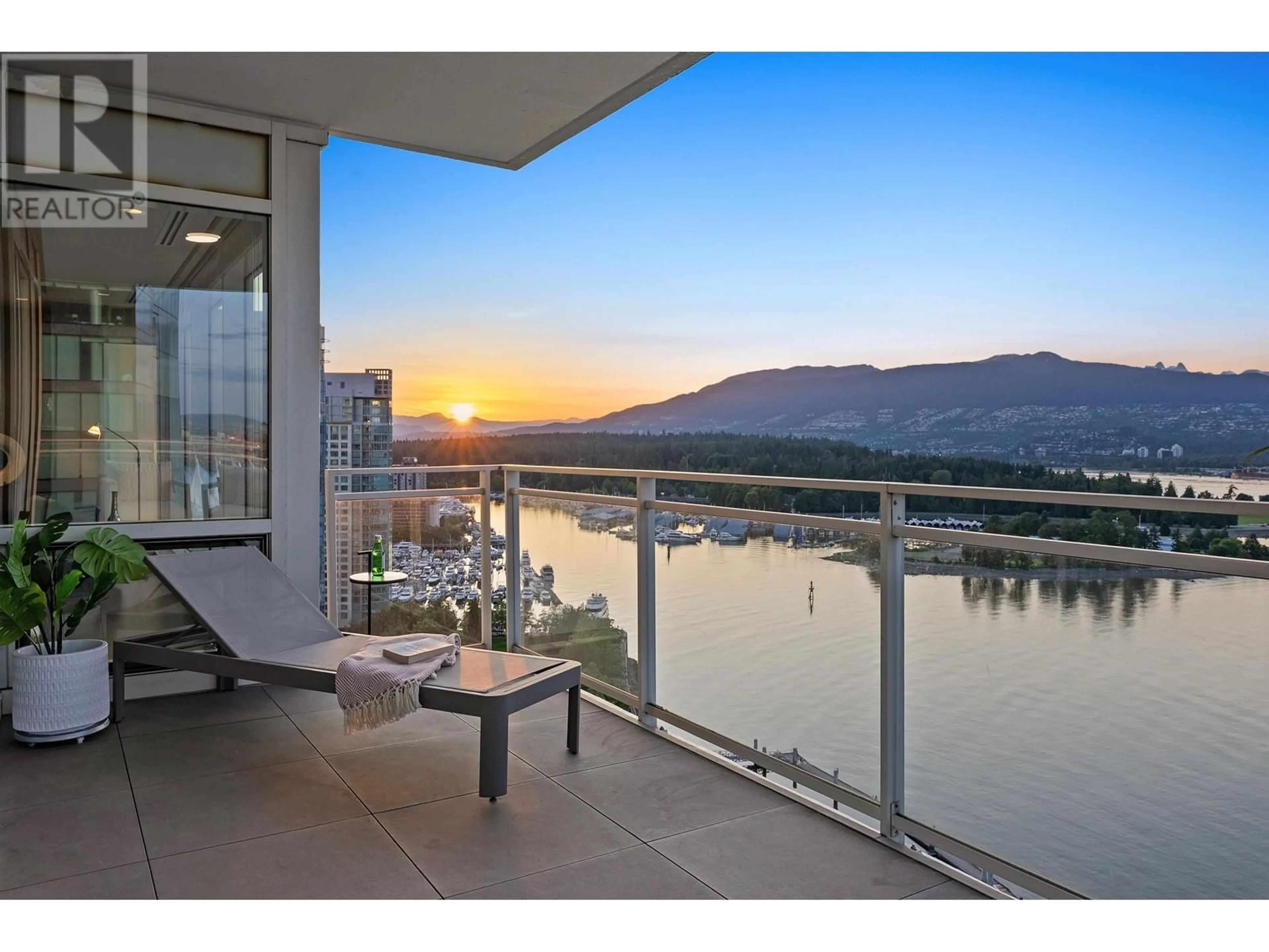 Balcony in the apartment, water/lake/river/ocean view for 2202 - 1139 CORDOVA STREET, Vancouver British Columbia V6C0A2