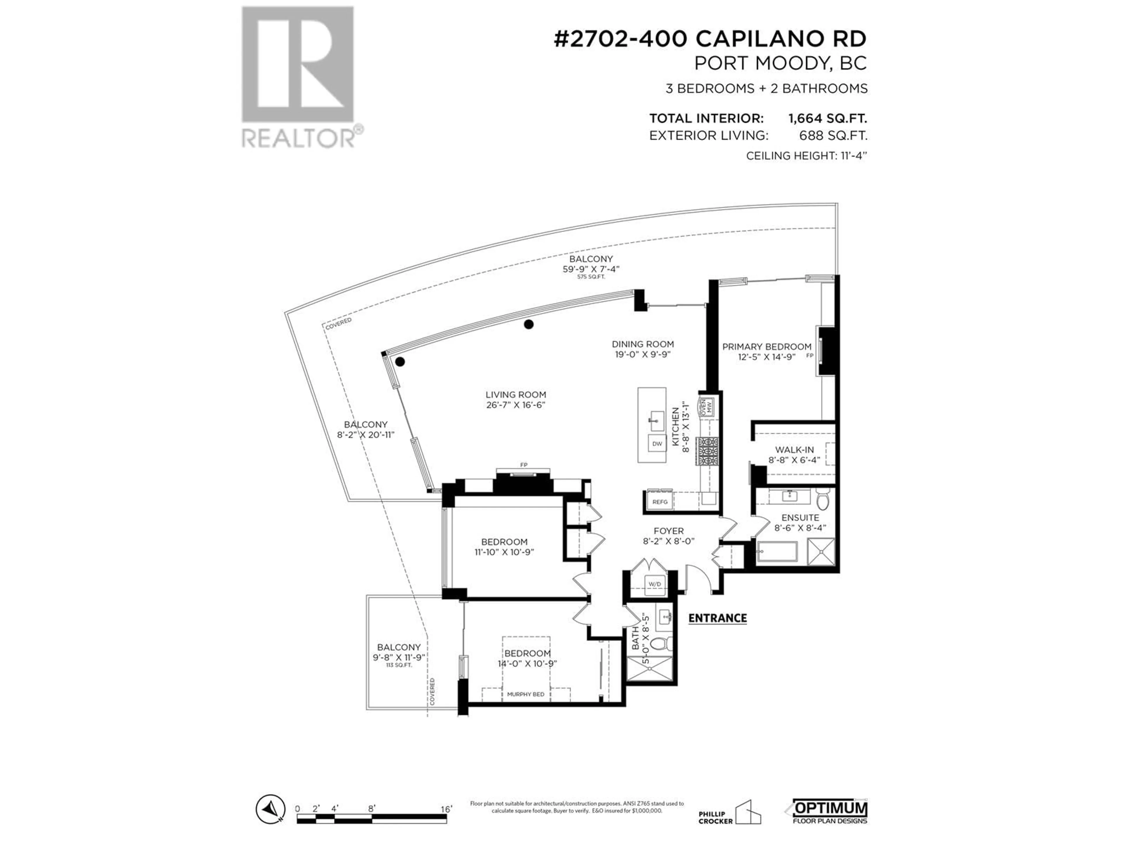 Floor plan for PH2702 - 400 CAPILANO ROAD, Port Moody British Columbia V3H0E1
