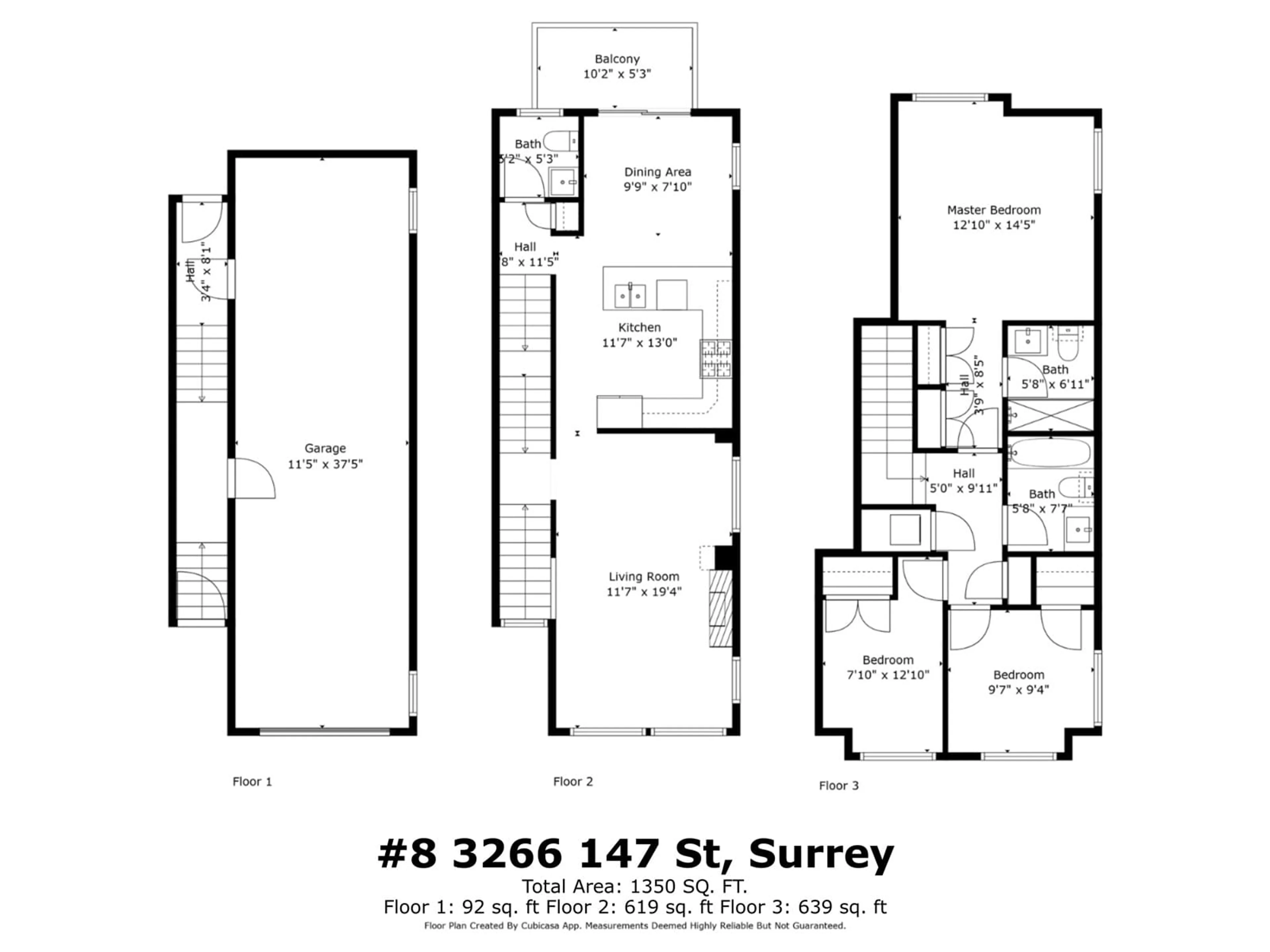 Floor plan for 8 - 3266 147, Surrey British Columbia V4P1Z8