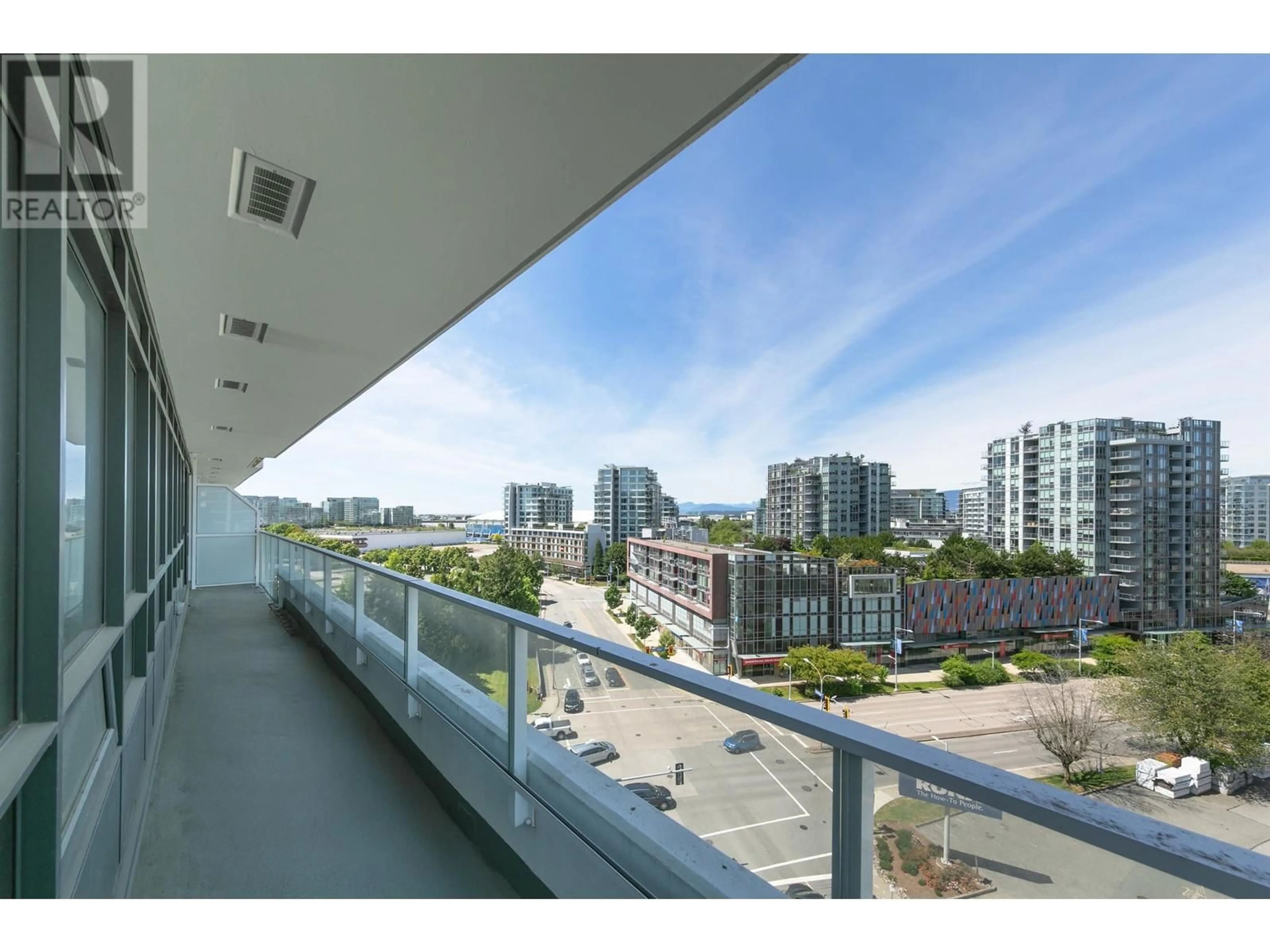 Balcony in the apartment, city buildings view from balcony for 1007 - 5766 GILBERT ROAD, Richmond British Columbia V6X1B7