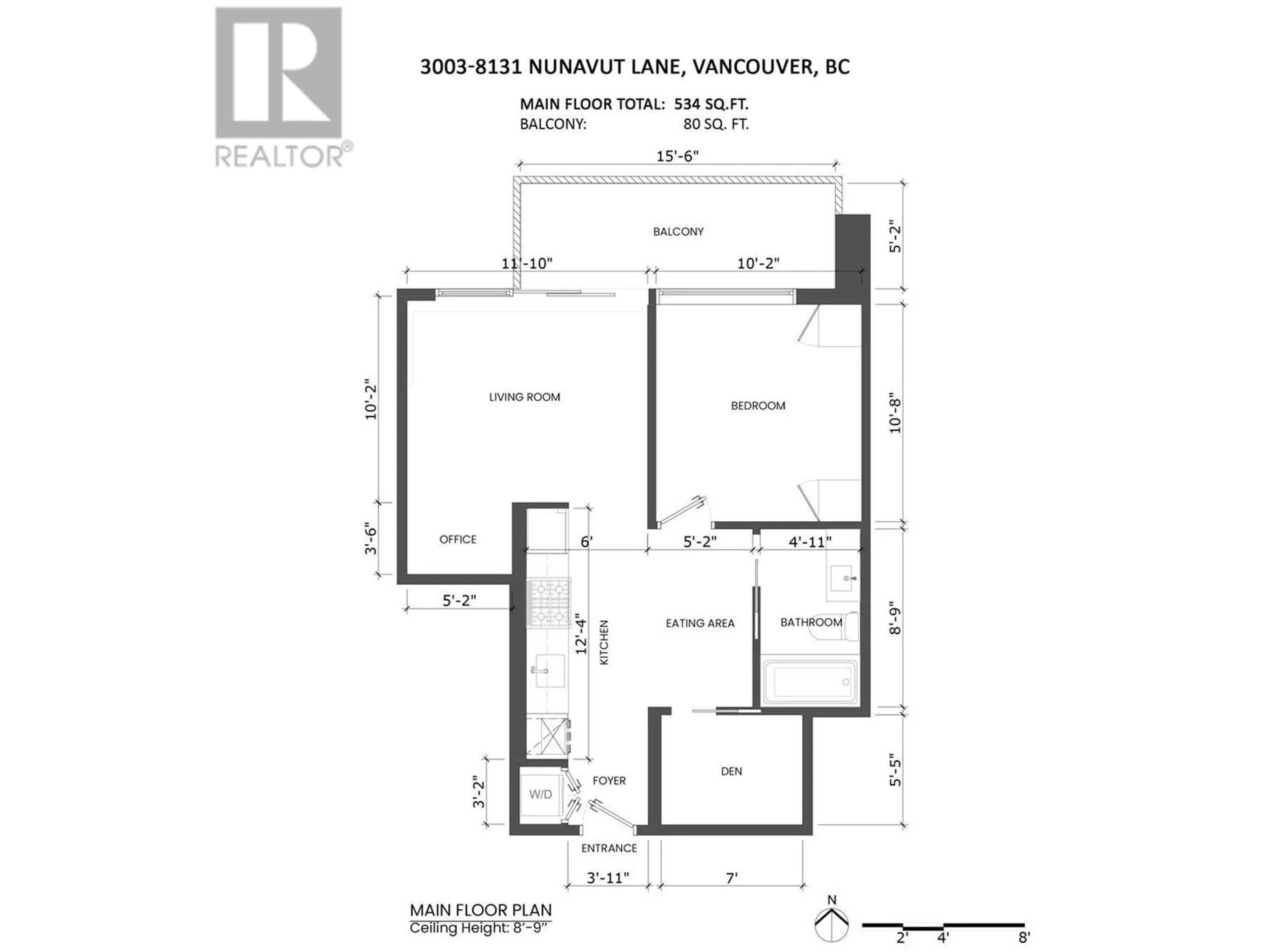 Floor plan for 3003 - 8131 NUNAVUT LANE, Vancouver British Columbia V5X0E2