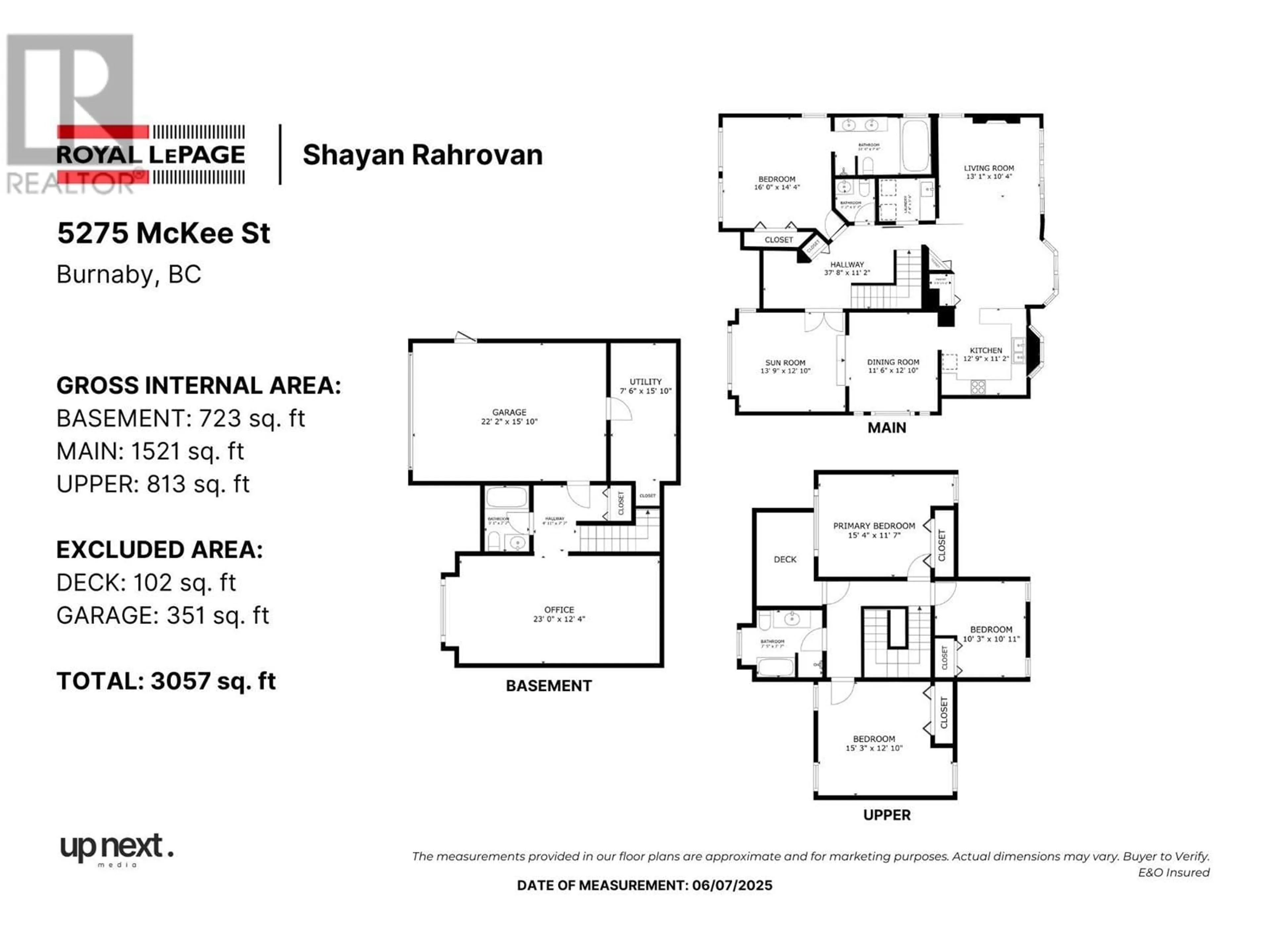 Floor plan for 5275 MCKEE STREET, Burnaby British Columbia V5J2T7