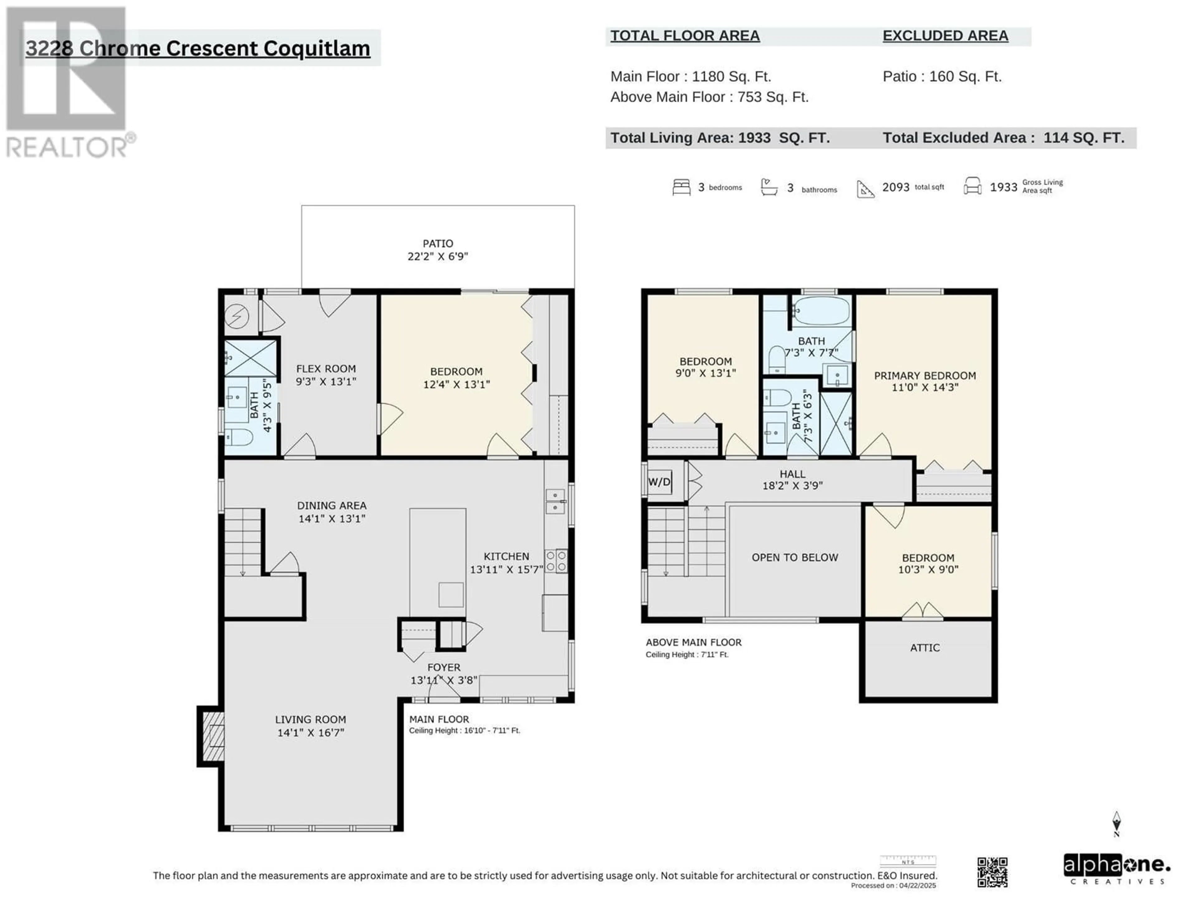 Floor plan for 3228 CHROME CRESCENT, Coquitlam British Columbia V3E1M5
