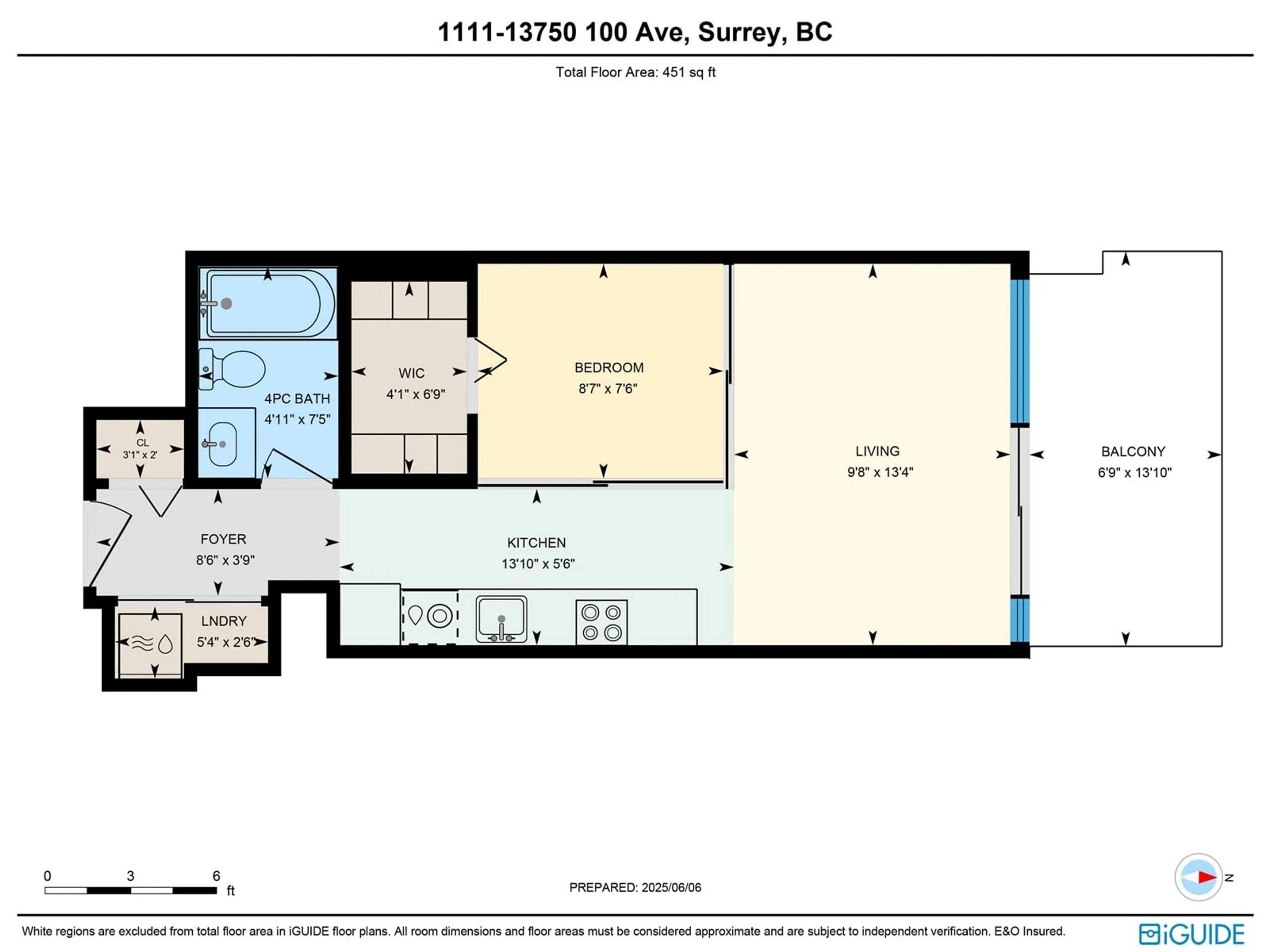 Floor plan for 1111 - 13750 100, Surrey British Columbia V3T0L3