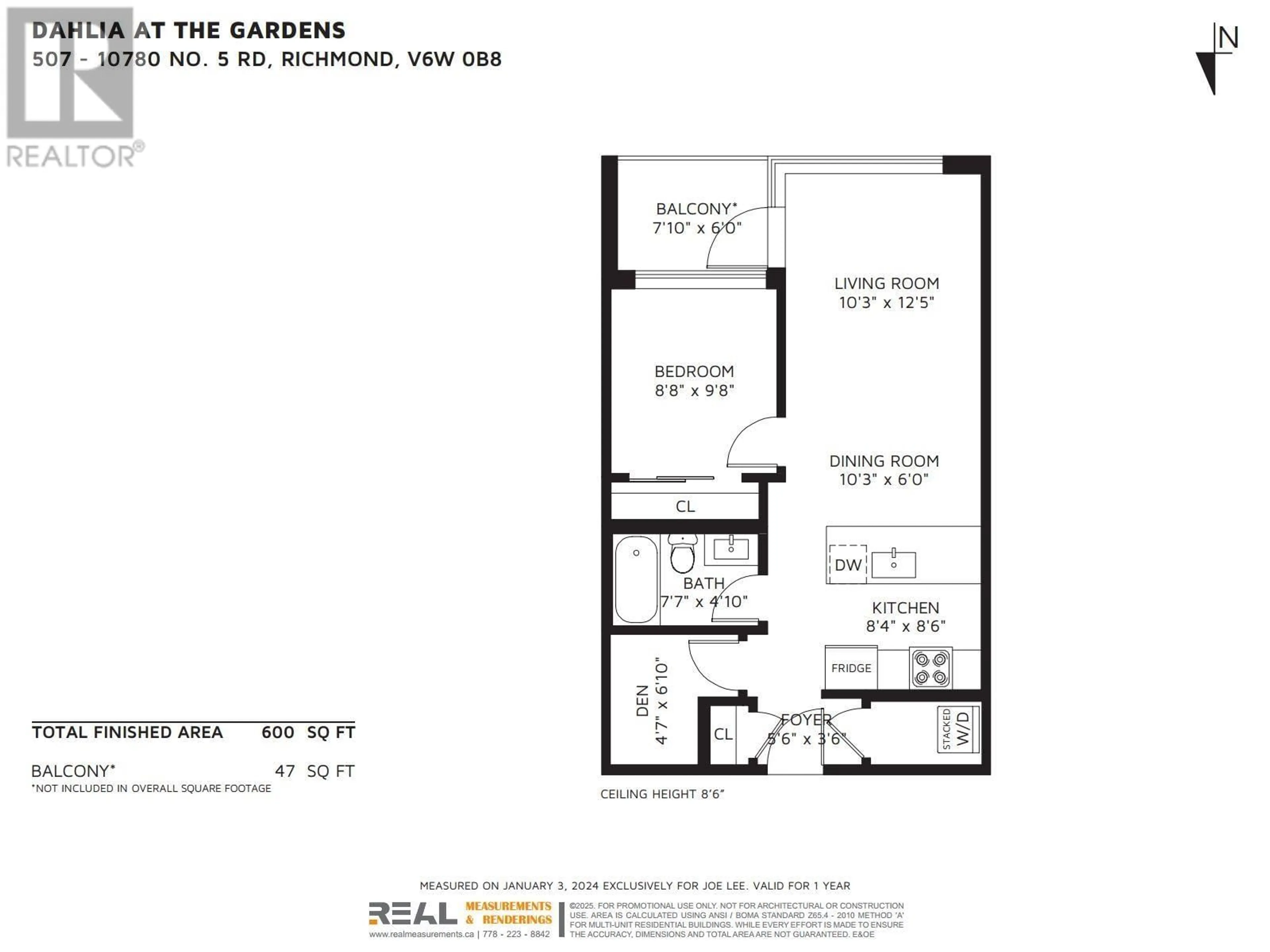 Floor plan for 507 - 10780 NO. 5 ROAD, Richmond British Columbia V6W0B8