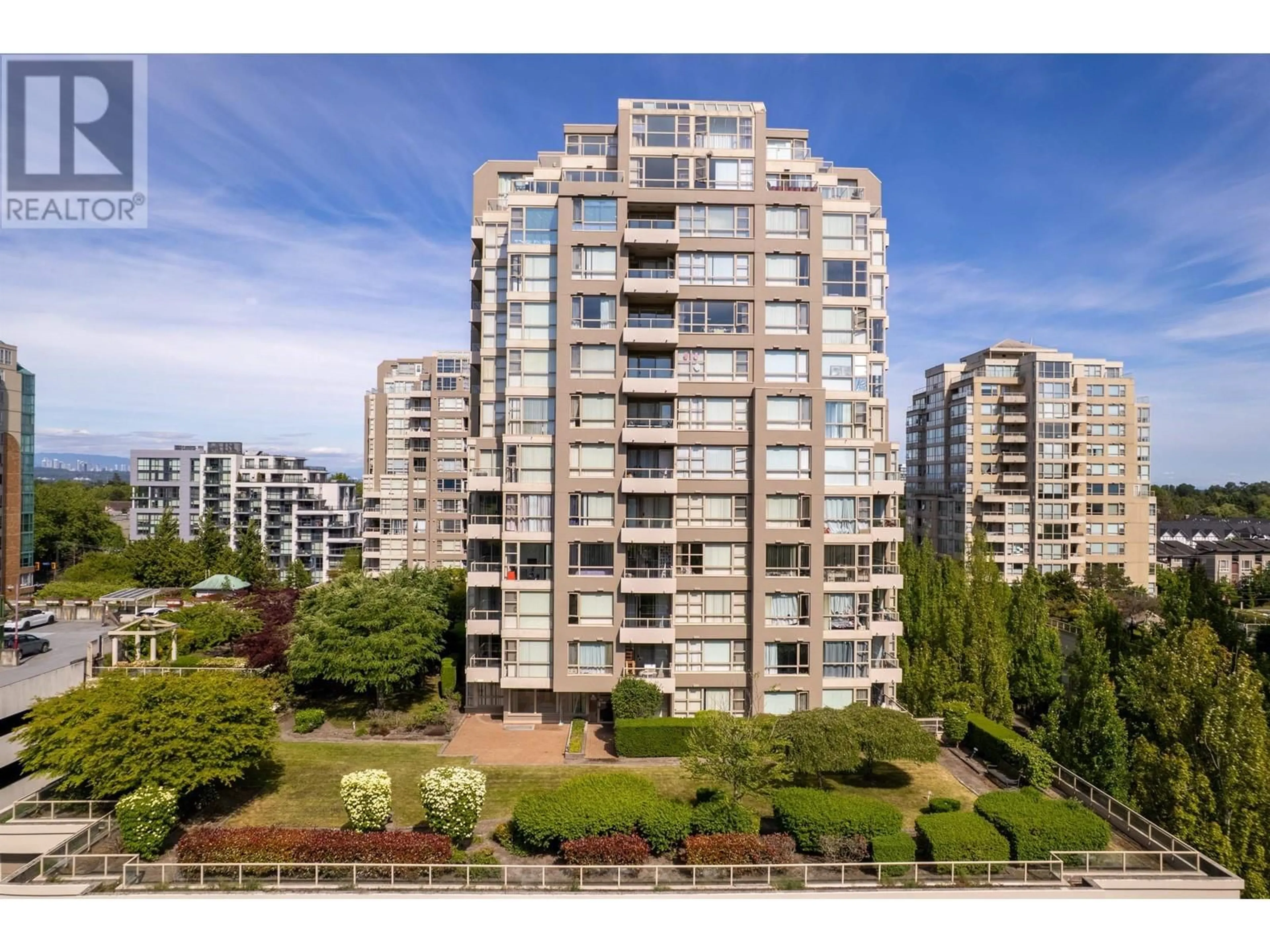 A pic from outside/outdoor area/front of a property/back of a property/a pic from drone, city buildings view from balcony for 405 - 8297 SABA ROAD, Richmond British Columbia V6Y4B5