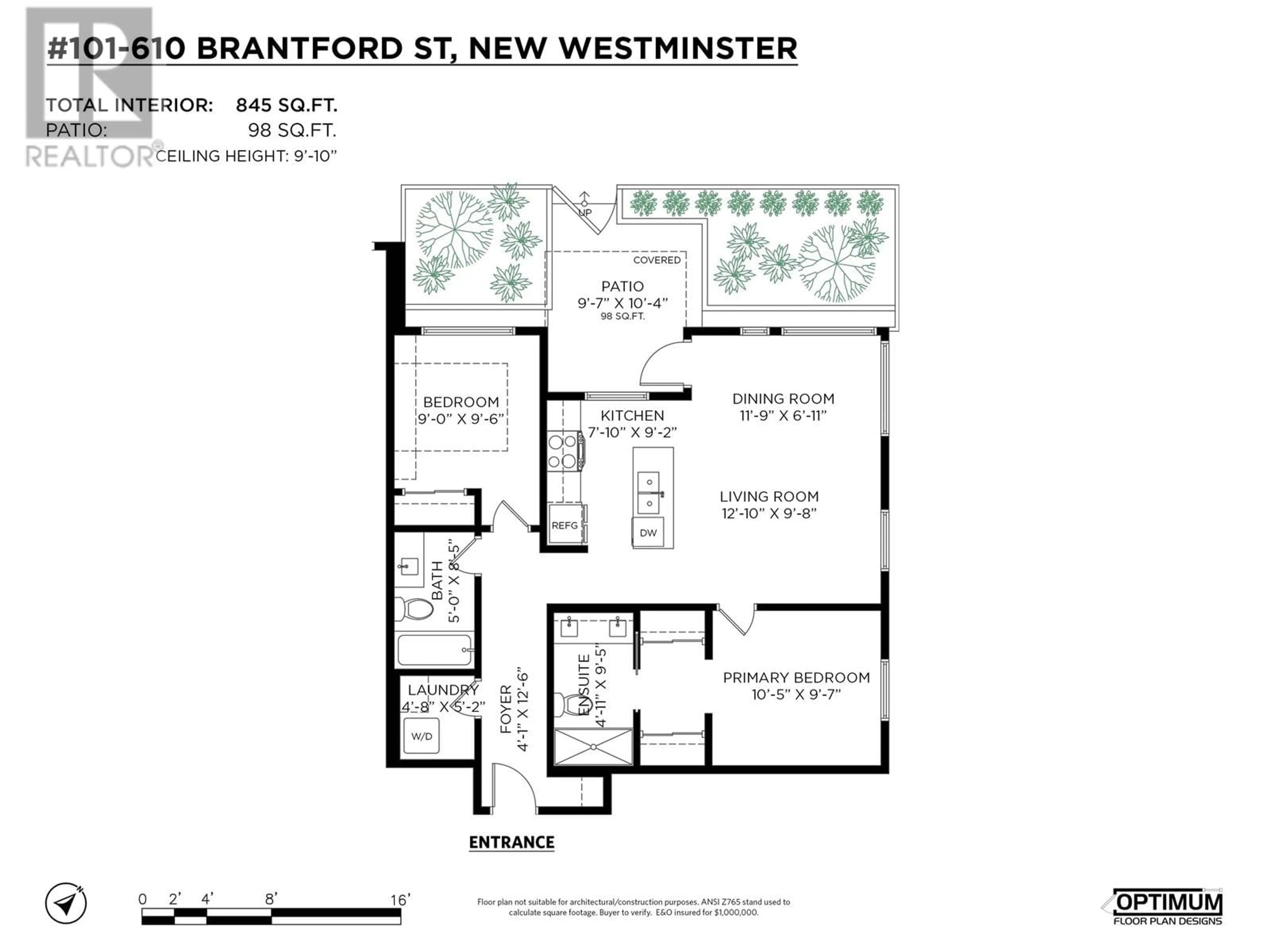 Floor plan for 101 - 610 BRANTFORD STREET, New Westminster British Columbia V3M1W7