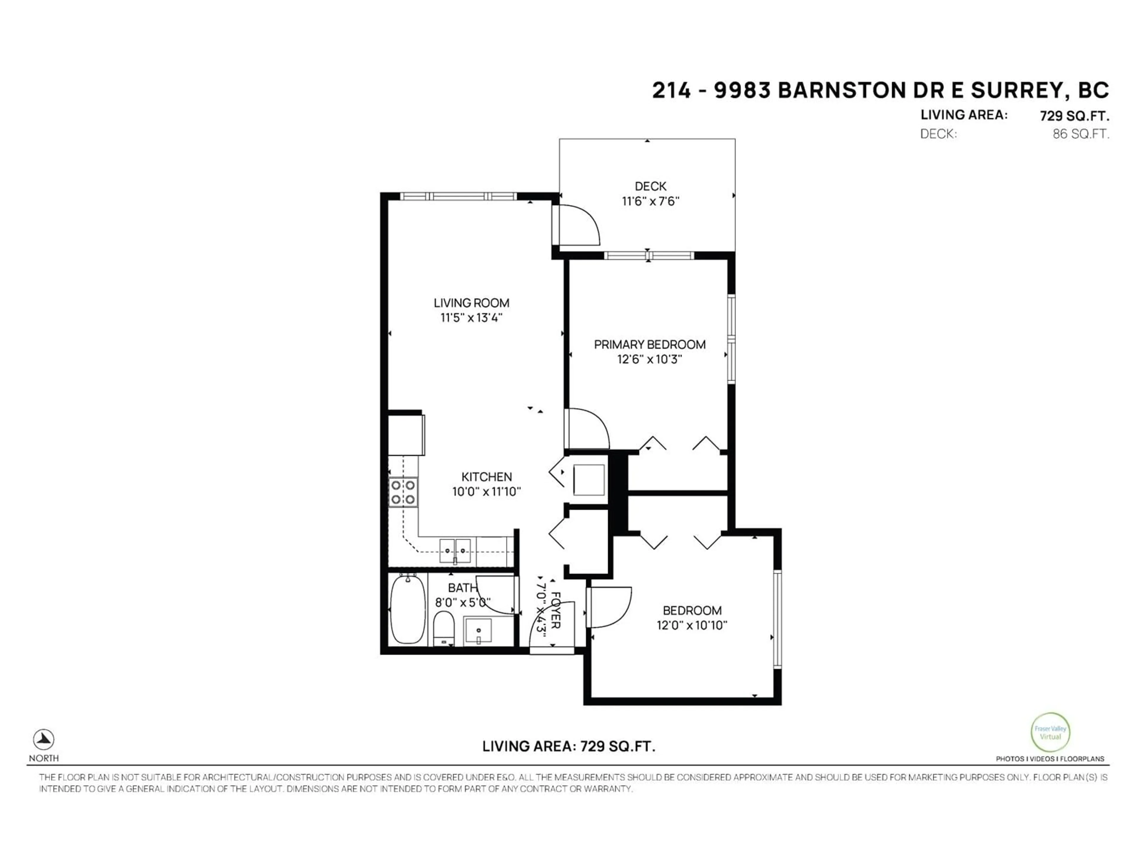 Floor plan for 214 - 9983 BARNSTON EAST, Surrey British Columbia V4N6T3