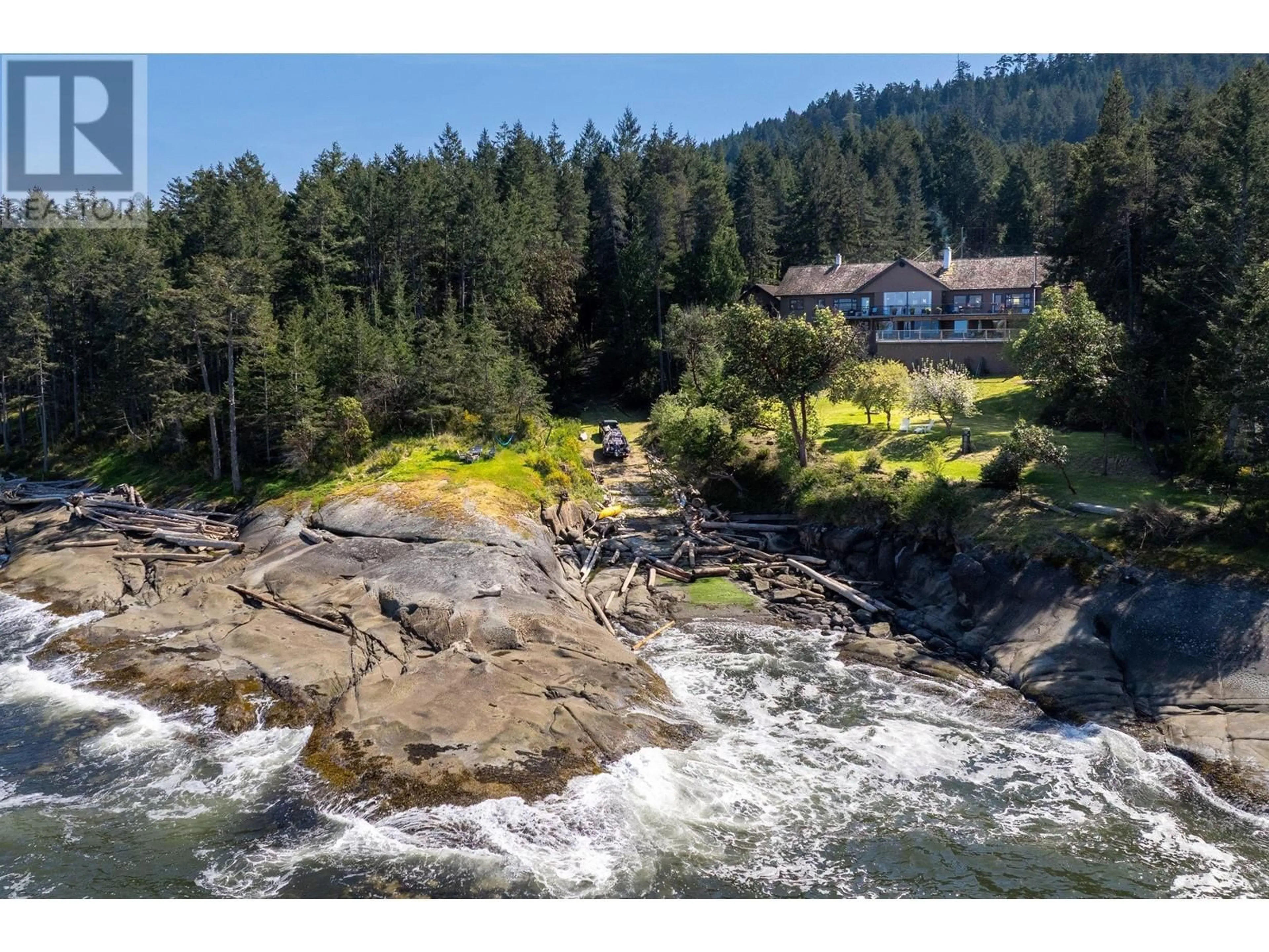 A pic from outside/outdoor area/front of a property/back of a property/a pic from drone, water/lake/river/ocean view for 474 STICKS ALLISON ROAD, Galiano Island British Columbia V0N1P0