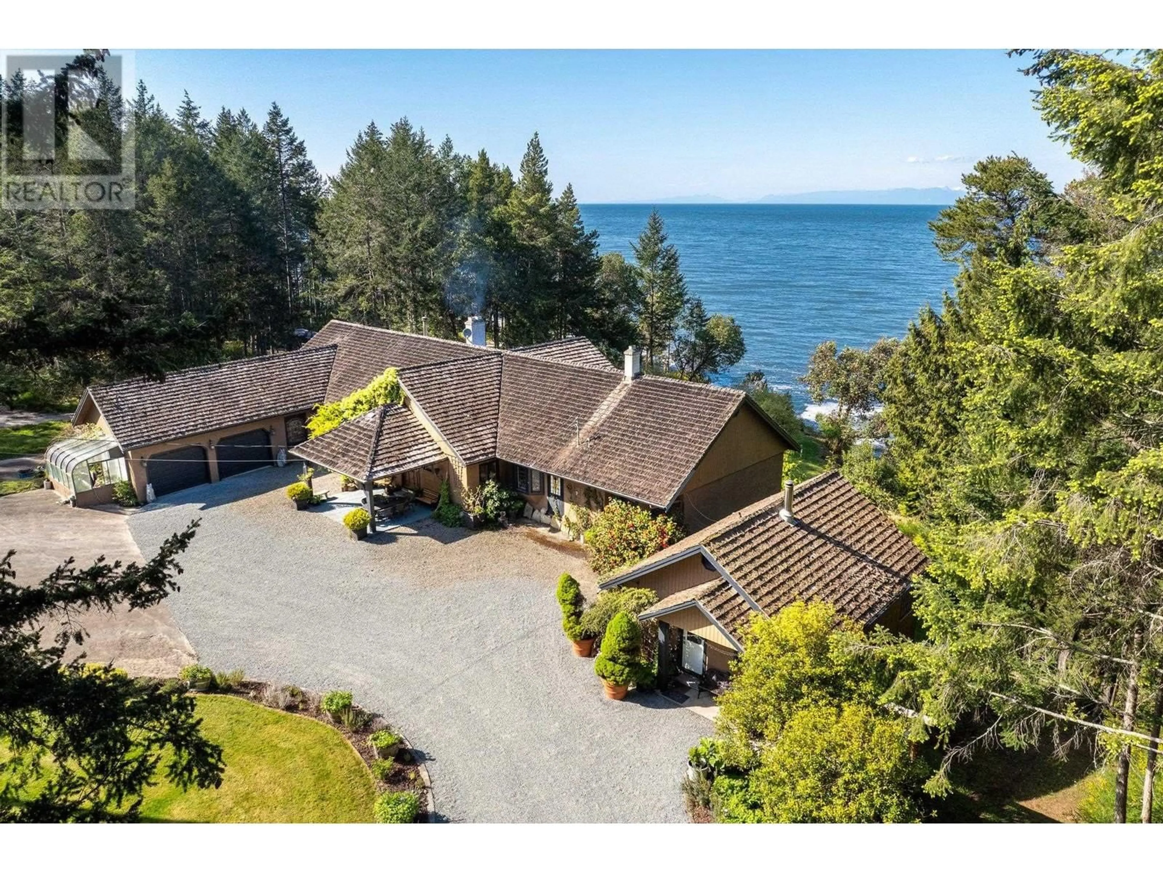 A pic from outside/outdoor area/front of a property/back of a property/a pic from drone, water/lake/river/ocean view for 474 STICKS ALLISON ROAD, Galiano Island British Columbia V0N1P0