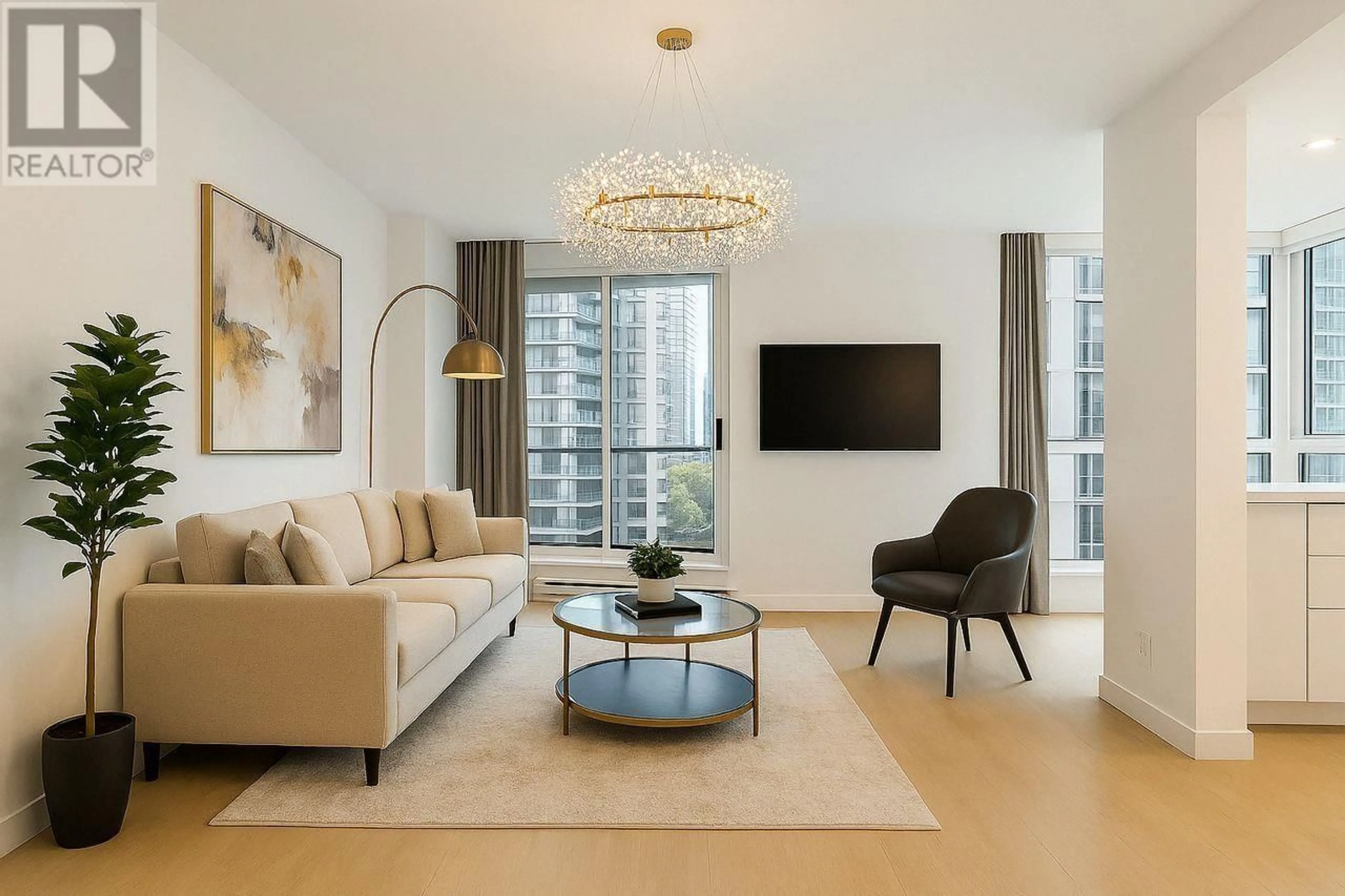 Living room with furniture, unknown for 701 - 1166 MELVILLE STREET, Vancouver British Columbia V6E4P5