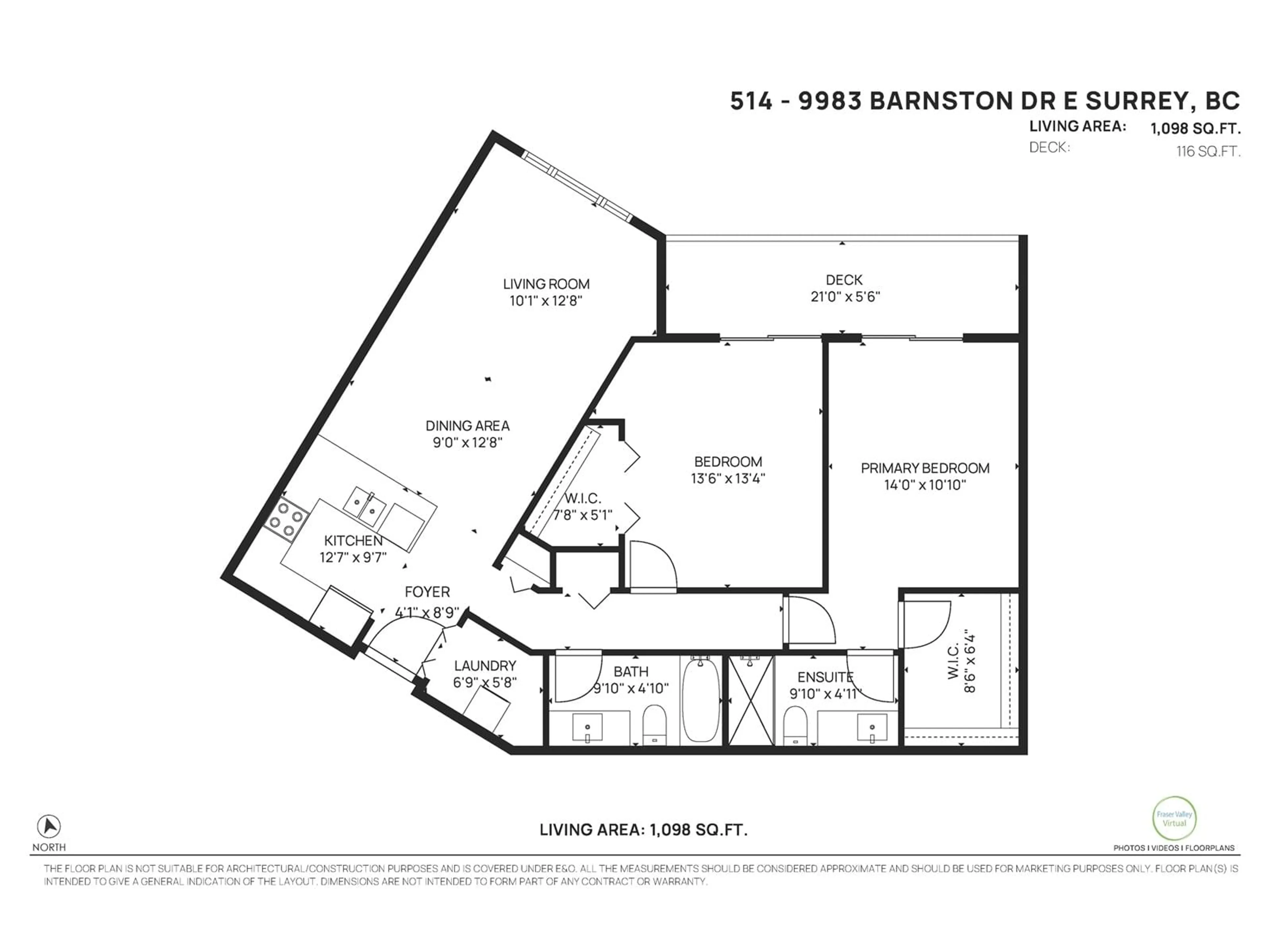 Floor plan for 514 - 9983 BARNSTON EAST, Surrey British Columbia V4N6T3
