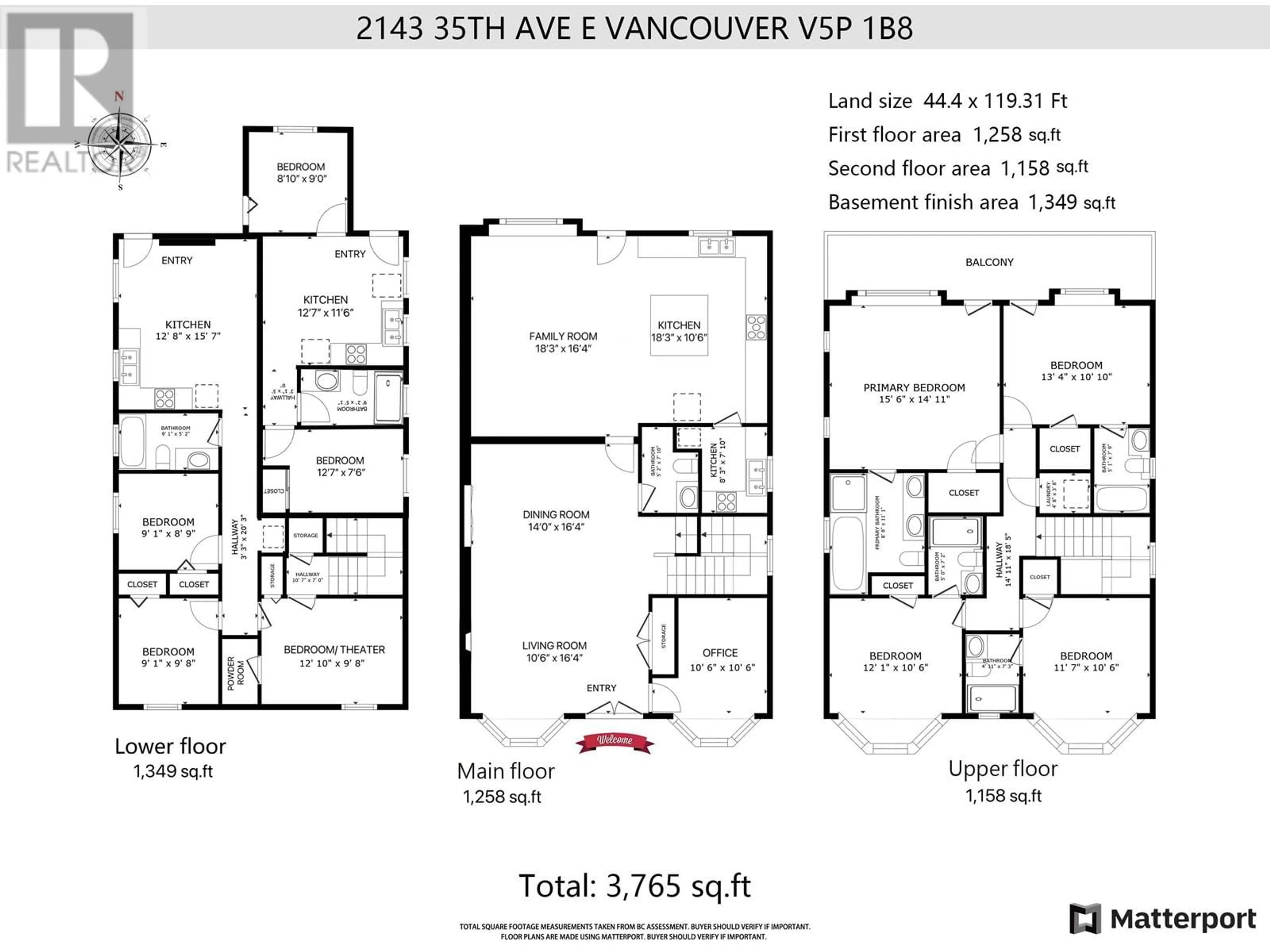 Floor plan for 2143 35TH AVENUE, Vancouver British Columbia V5P1B8
