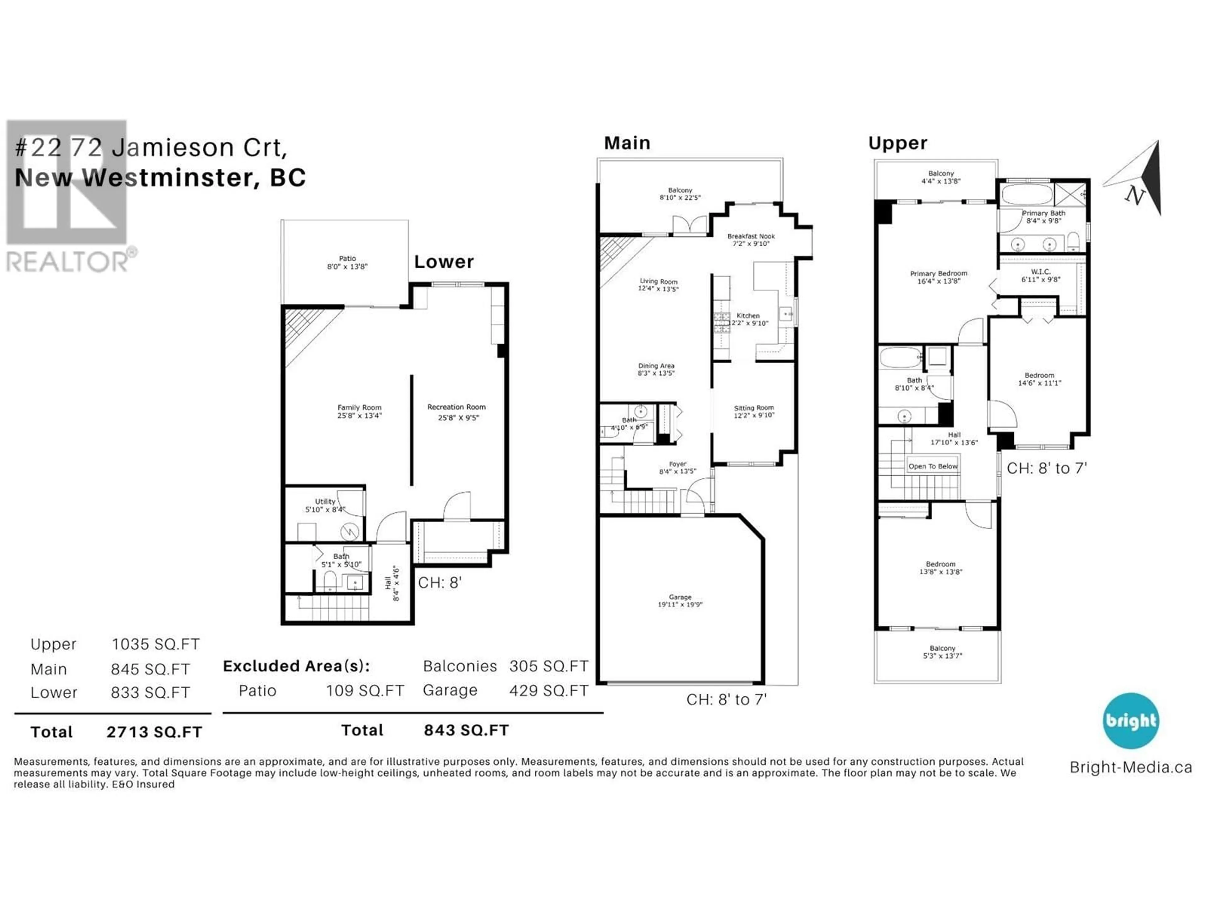 Floor plan for 22 - 72 JAMIESON COURT, New Westminster British Columbia V3L5R6