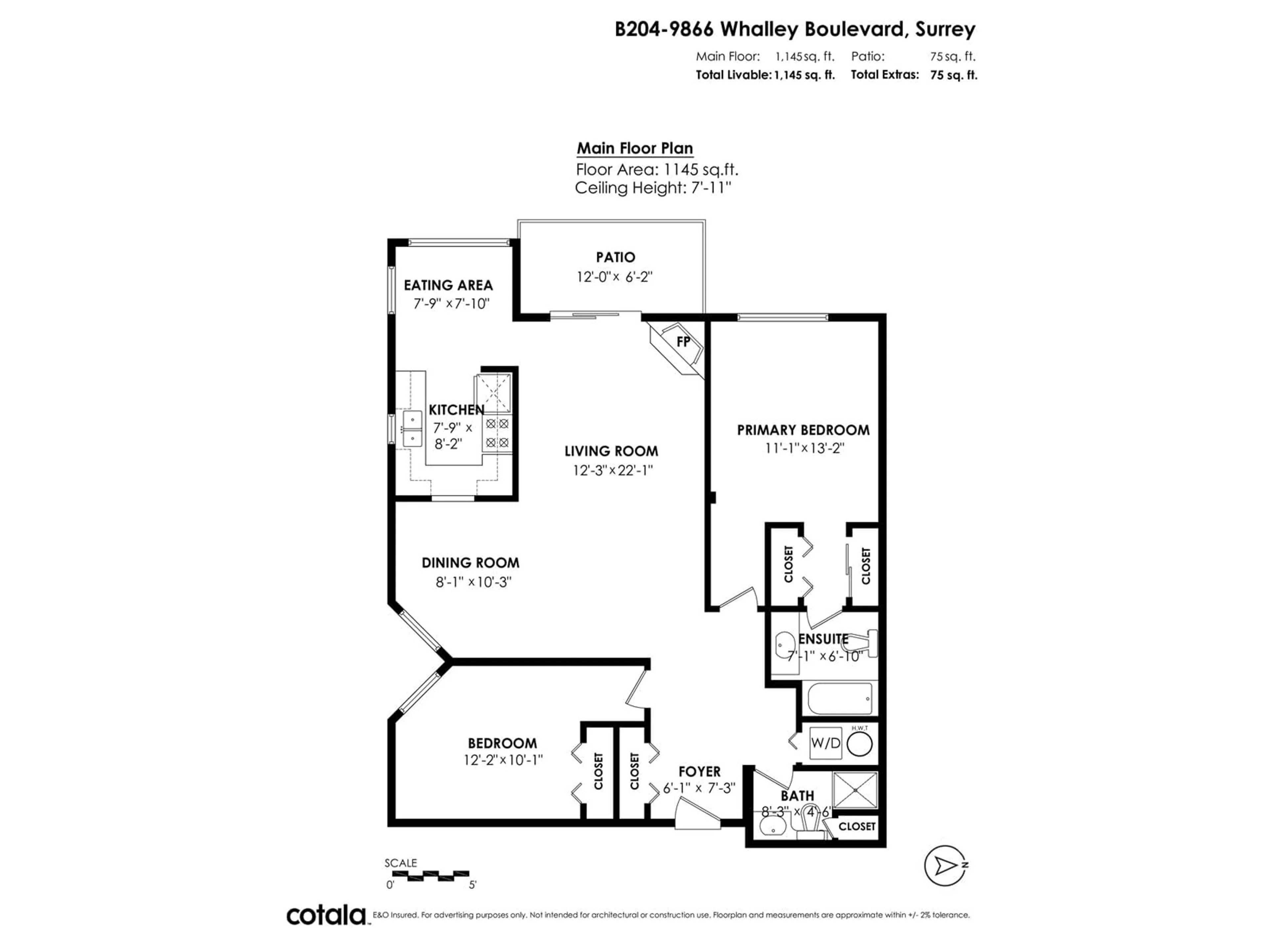 Floor plan for B204 - 9866 WHALLEY, Surrey British Columbia V3T5S8