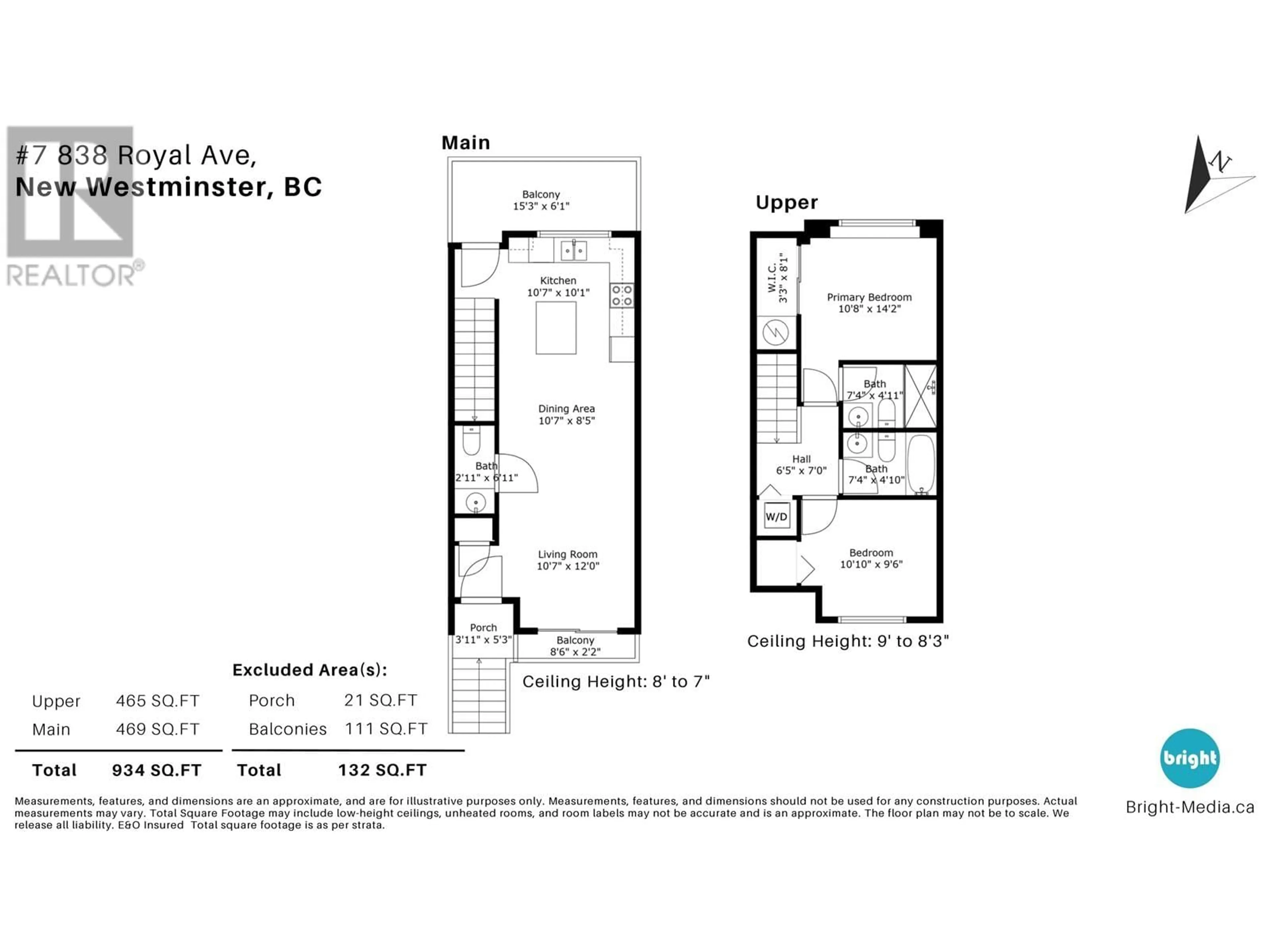 Floor plan for 7 - 838 ROYAL AVENUE, New Westminster British Columbia V3M1J9