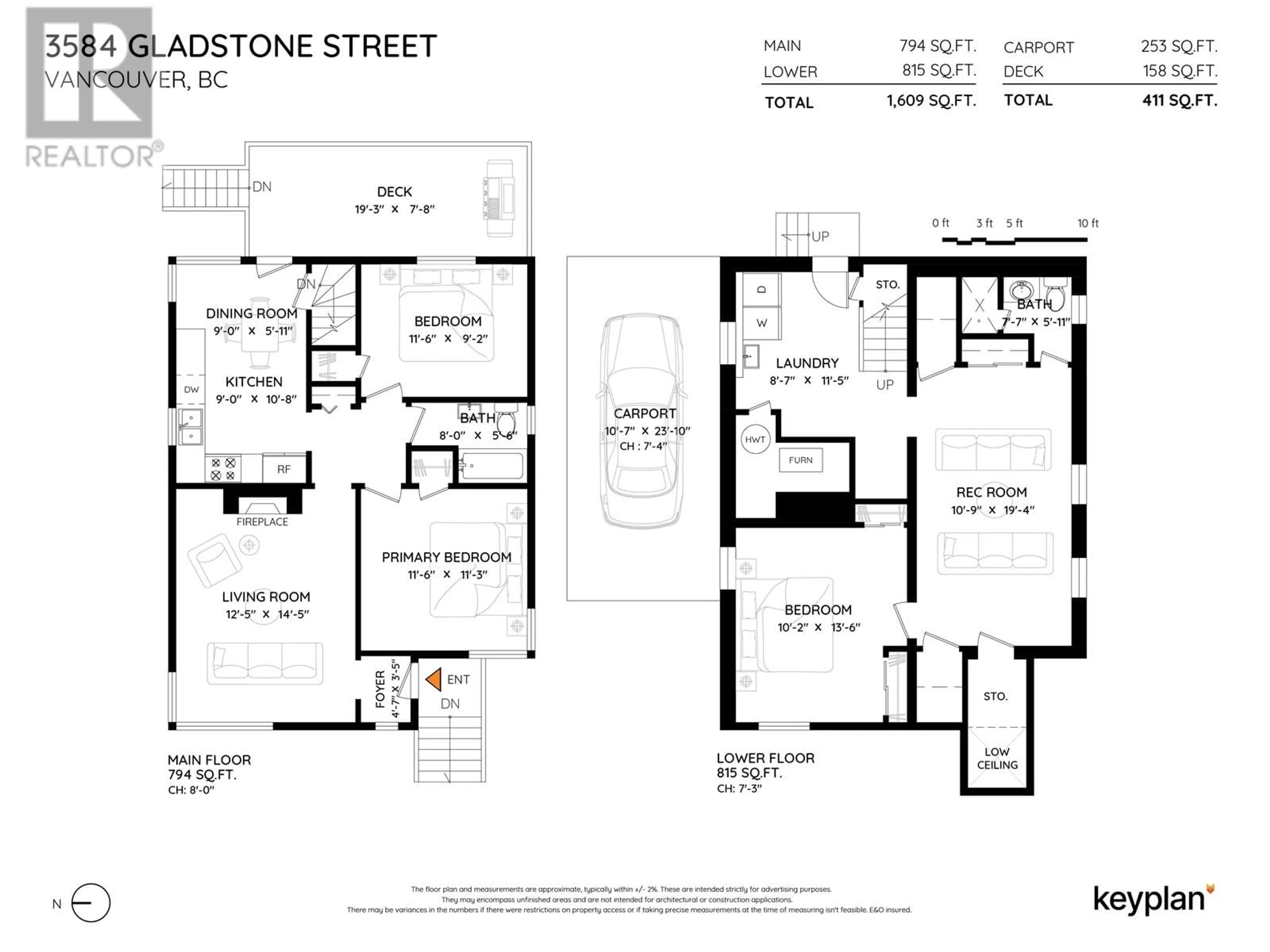 Floor plan for 3584 GLADSTONE STREET, Vancouver British Columbia V5N4Y7