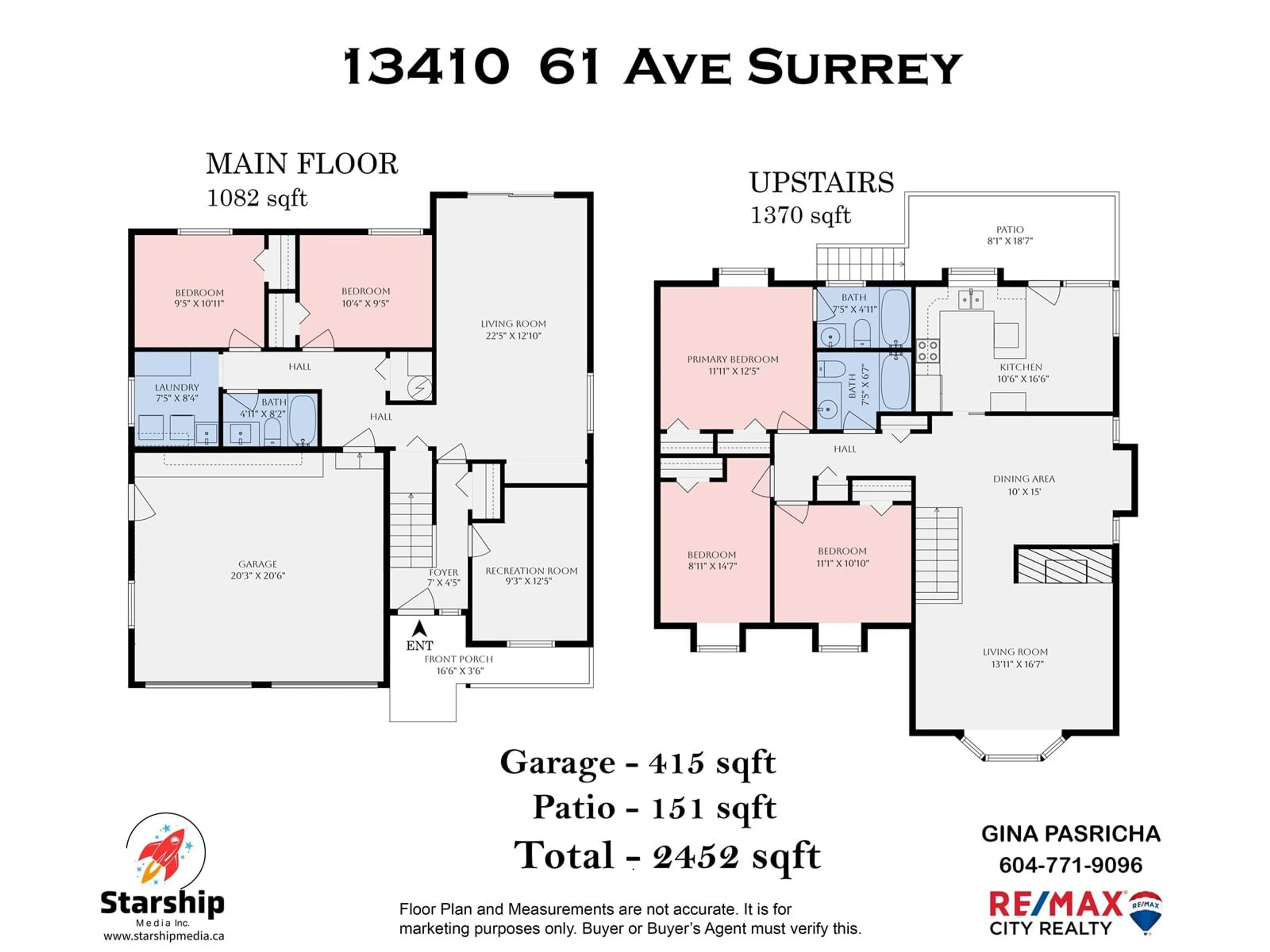 Floor plan for 13410 61, Surrey British Columbia V3X1M1