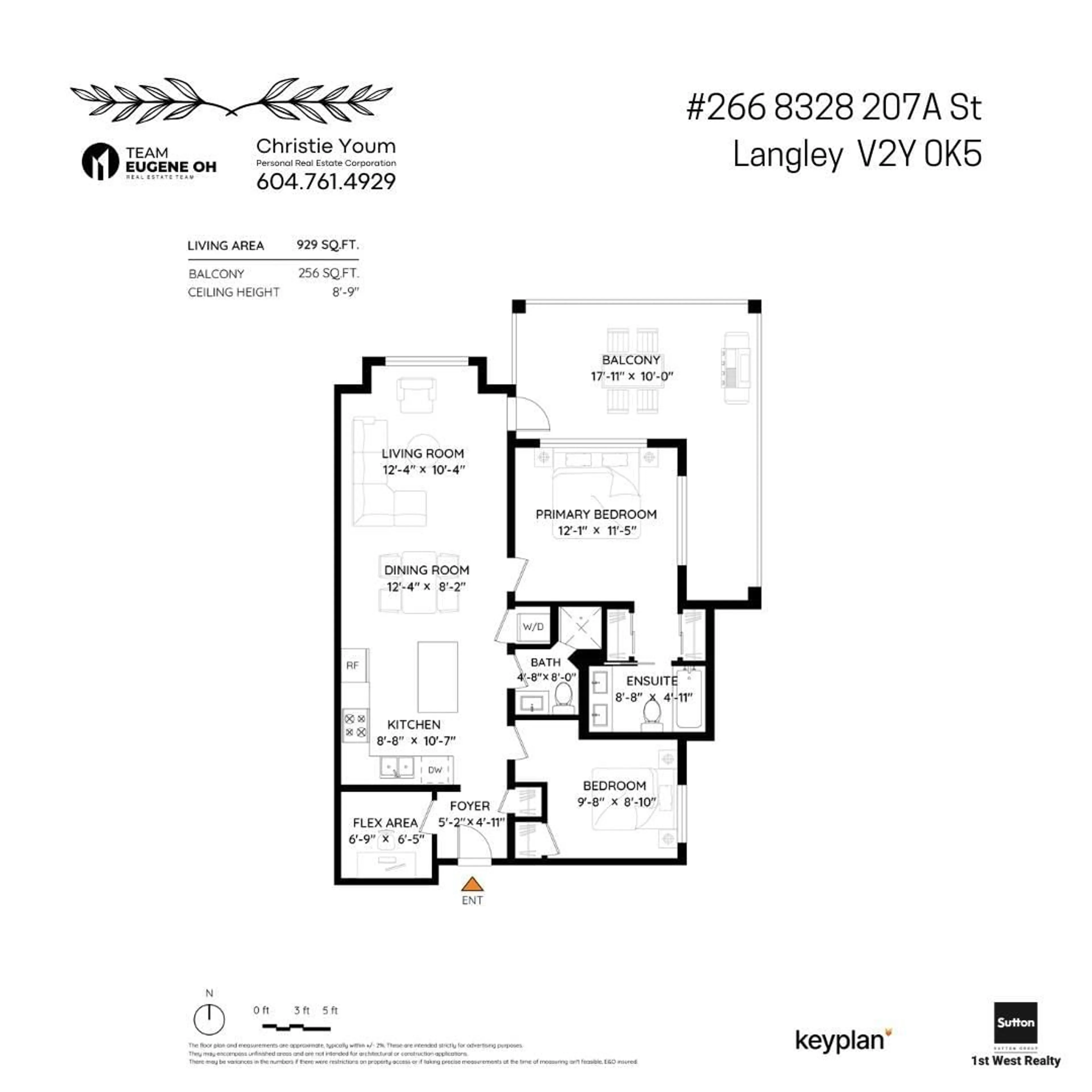 Floor plan for 266 - 8328 207A, Langley British Columbia V2Y0K5