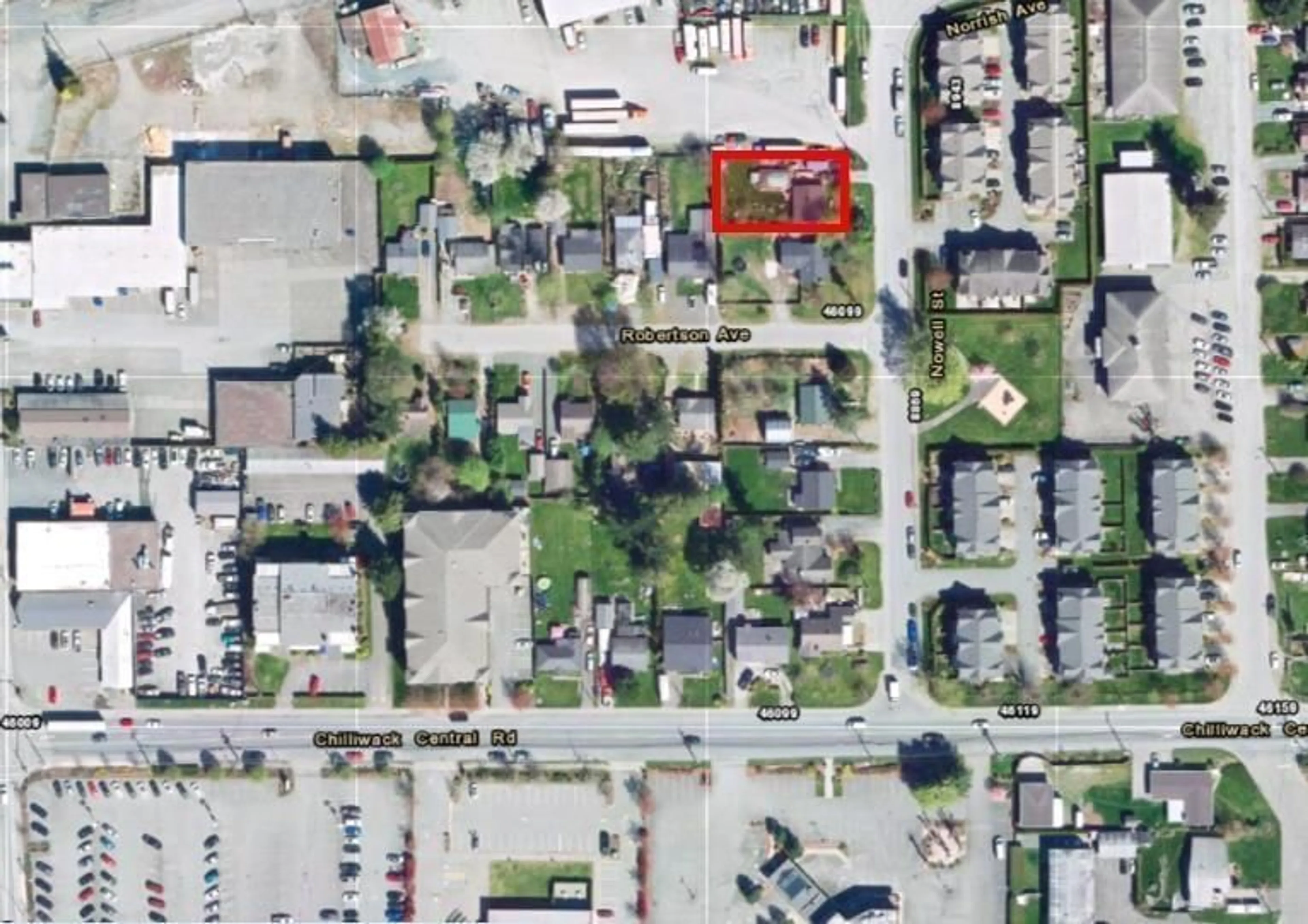 A pic from outside/outdoor area/front of a property/back of a property/a pic from drone, street for 8893 NOWELL STREET, Chilliwack British Columbia V2P4X3