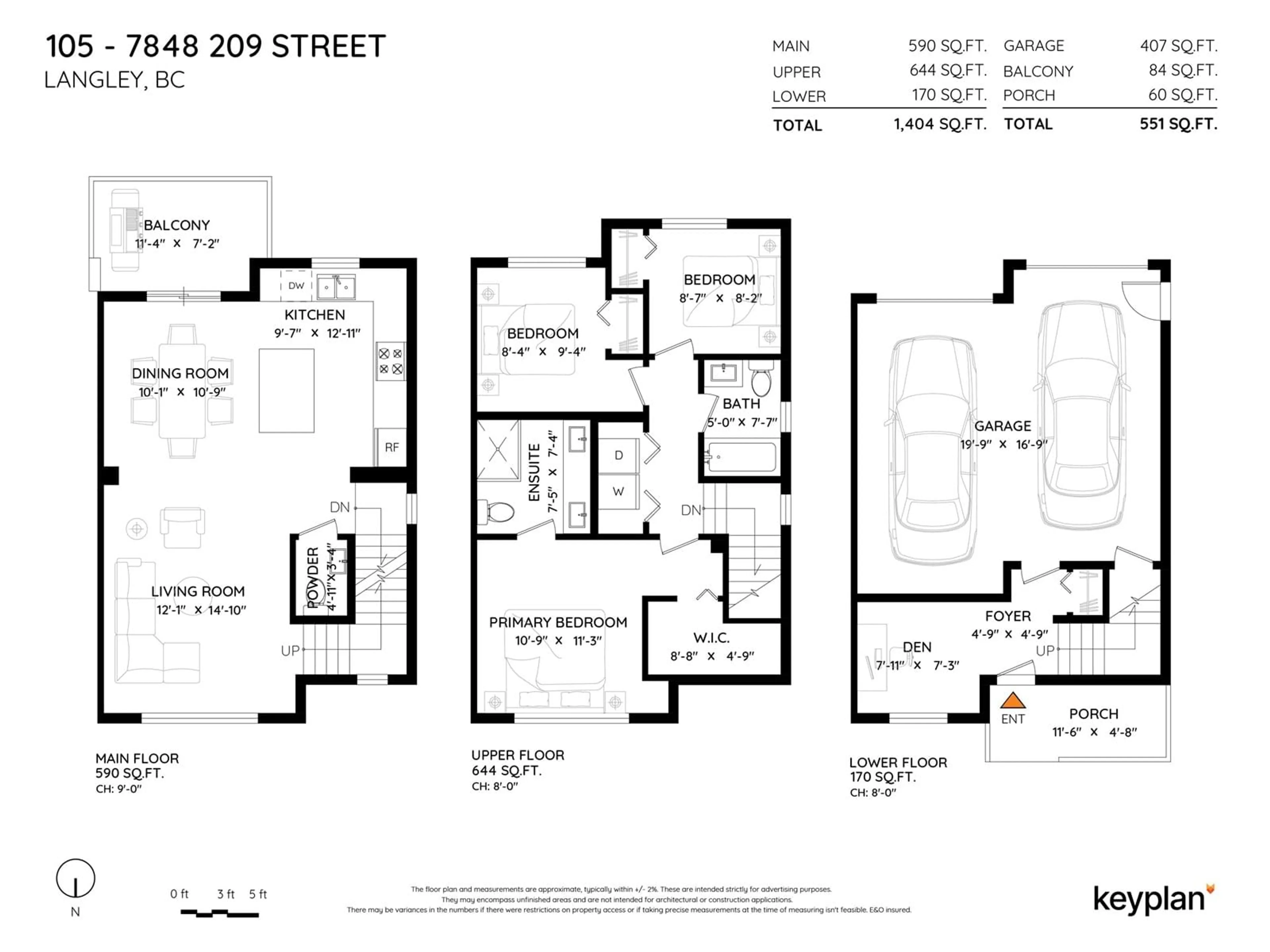Floor plan for 105 - 7848 209, Langley British Columbia V2Y0M4