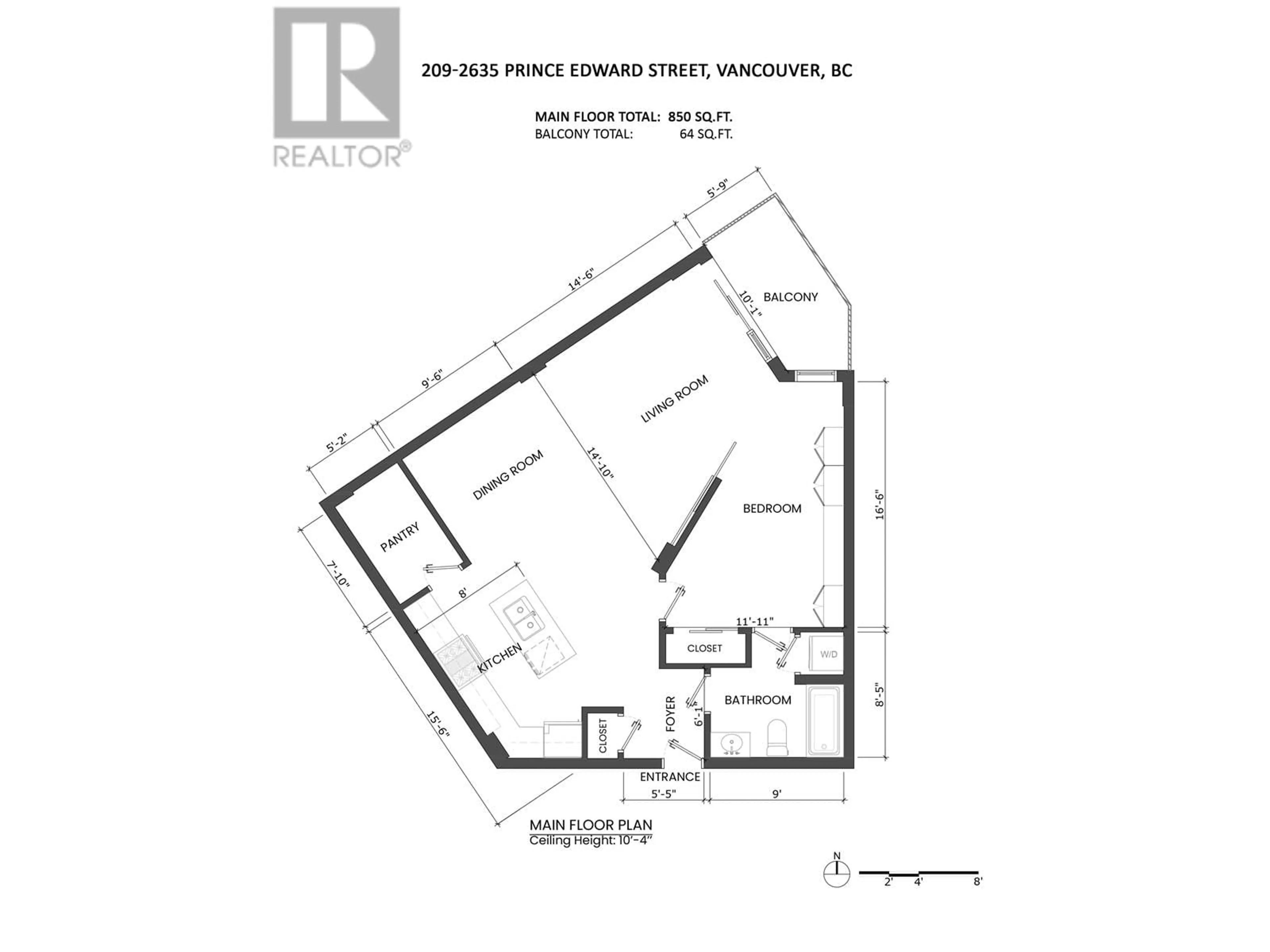 Floor plan for 209 - 2635 PRINCE EDWARD STREET, Vancouver British Columbia V5T4V7