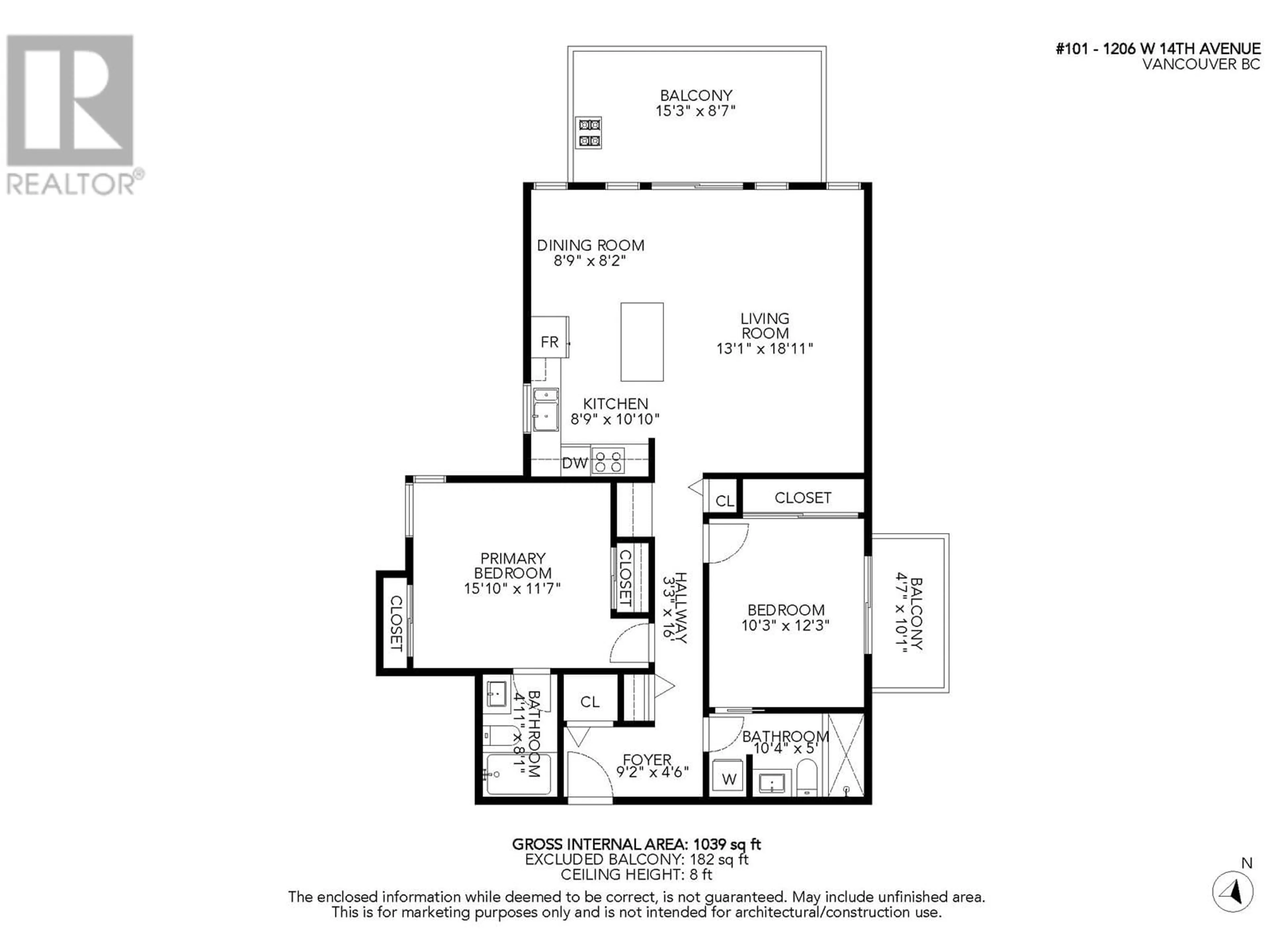 Floor plan for 101 - 1206 14TH AVENUE, Vancouver British Columbia V6H1P9