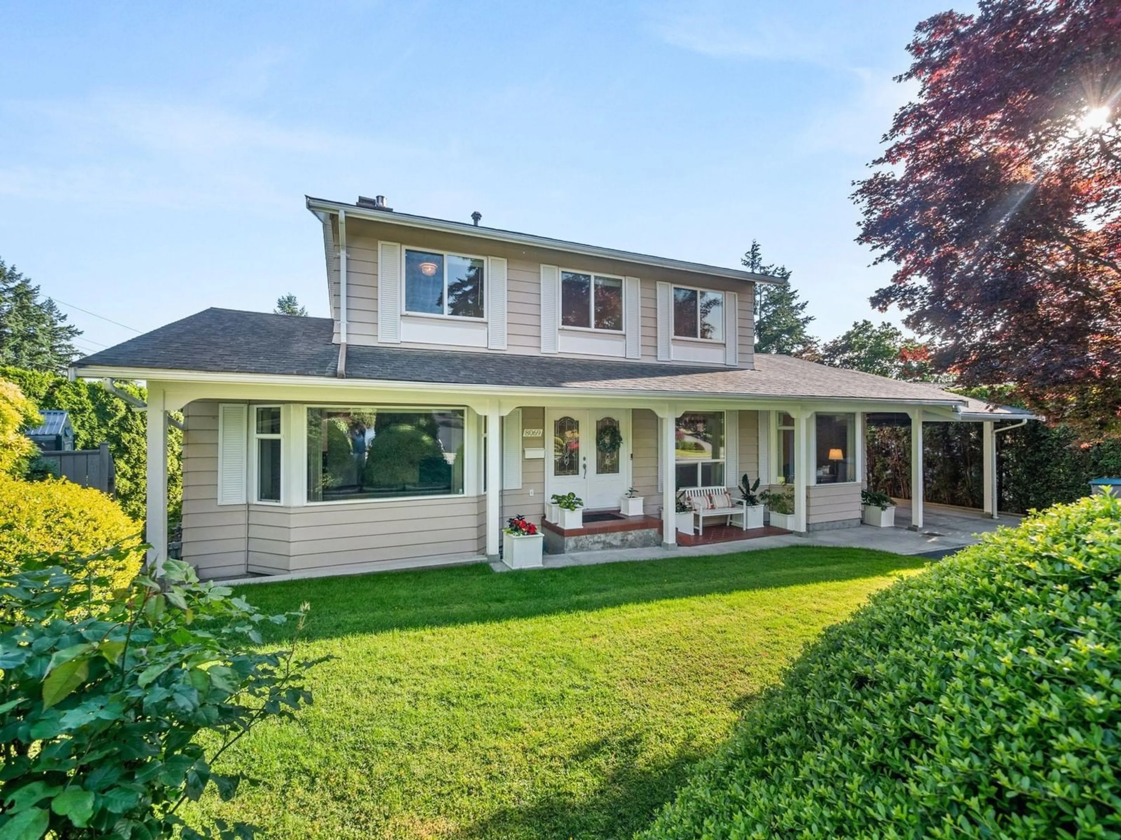 Home with vinyl exterior material, street for 8069 WILTSHIRE, Delta British Columbia V4C6T1