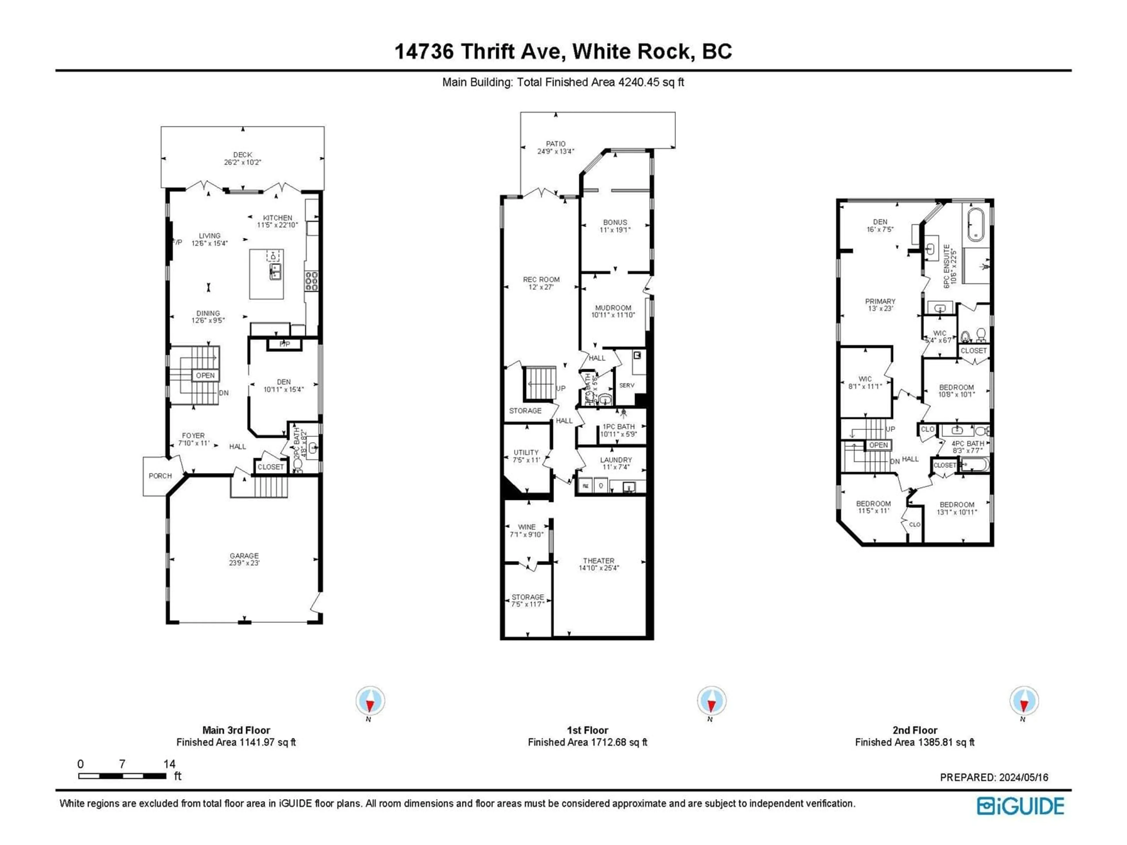 Floor plan for 14736 THRIFT, White Rock British Columbia V4B2J5