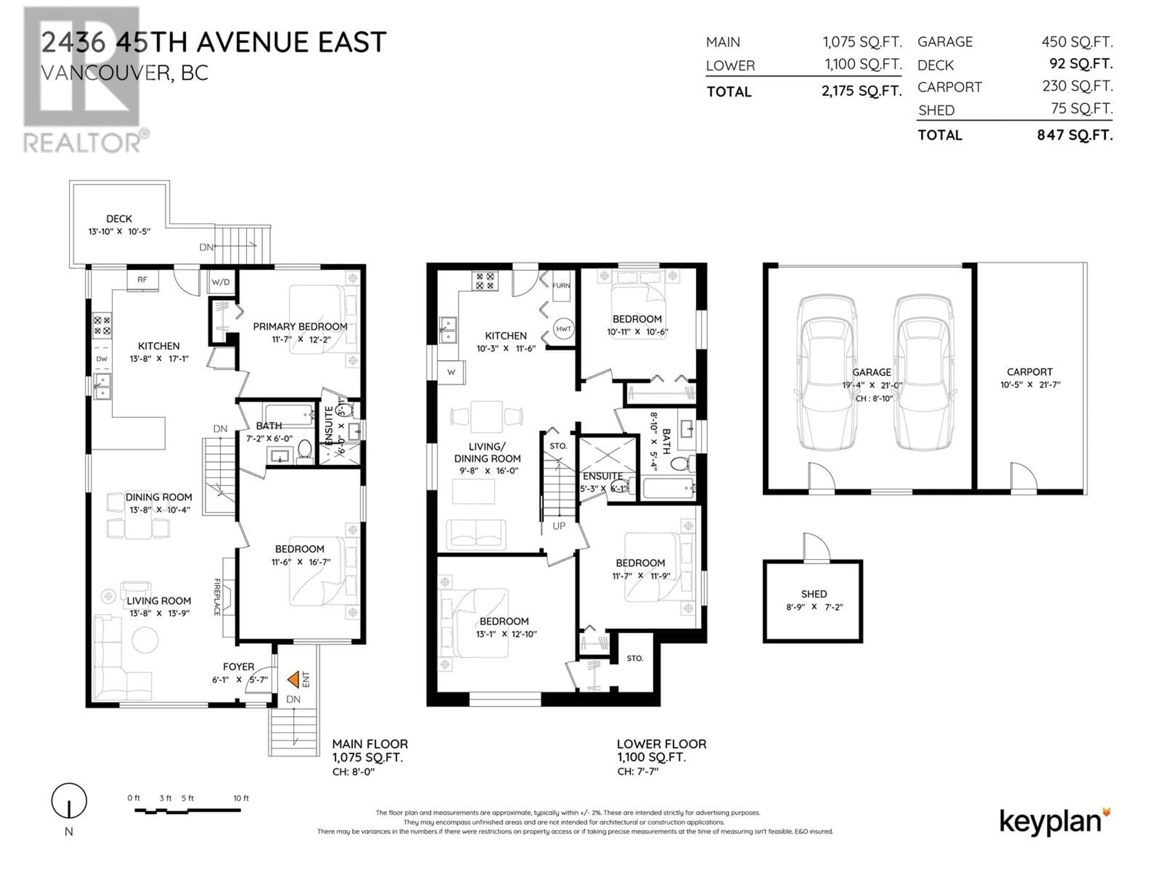 Floor plan for 2436 45TH AVENUE, Vancouver British Columbia V5R3B5