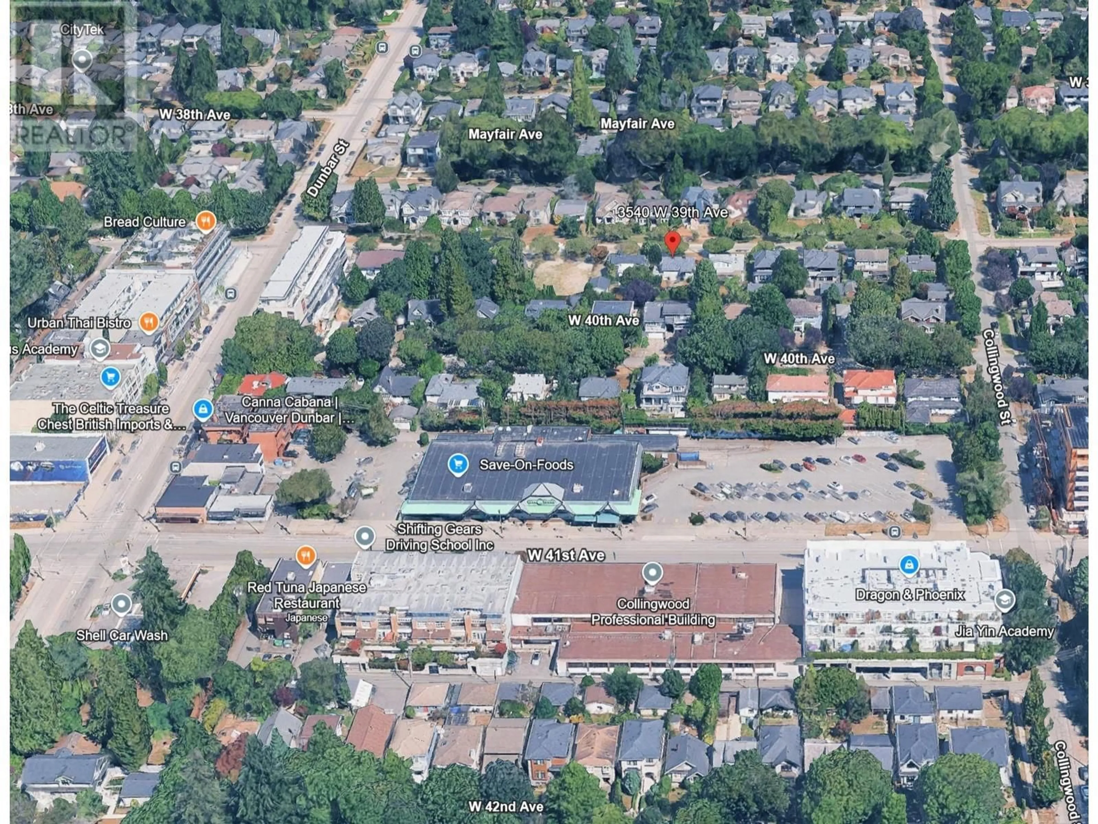 A pic from outside/outdoor area/front of a property/back of a property/a pic from drone, street for 3540 39TH AVENUE, Vancouver British Columbia V6N3A5