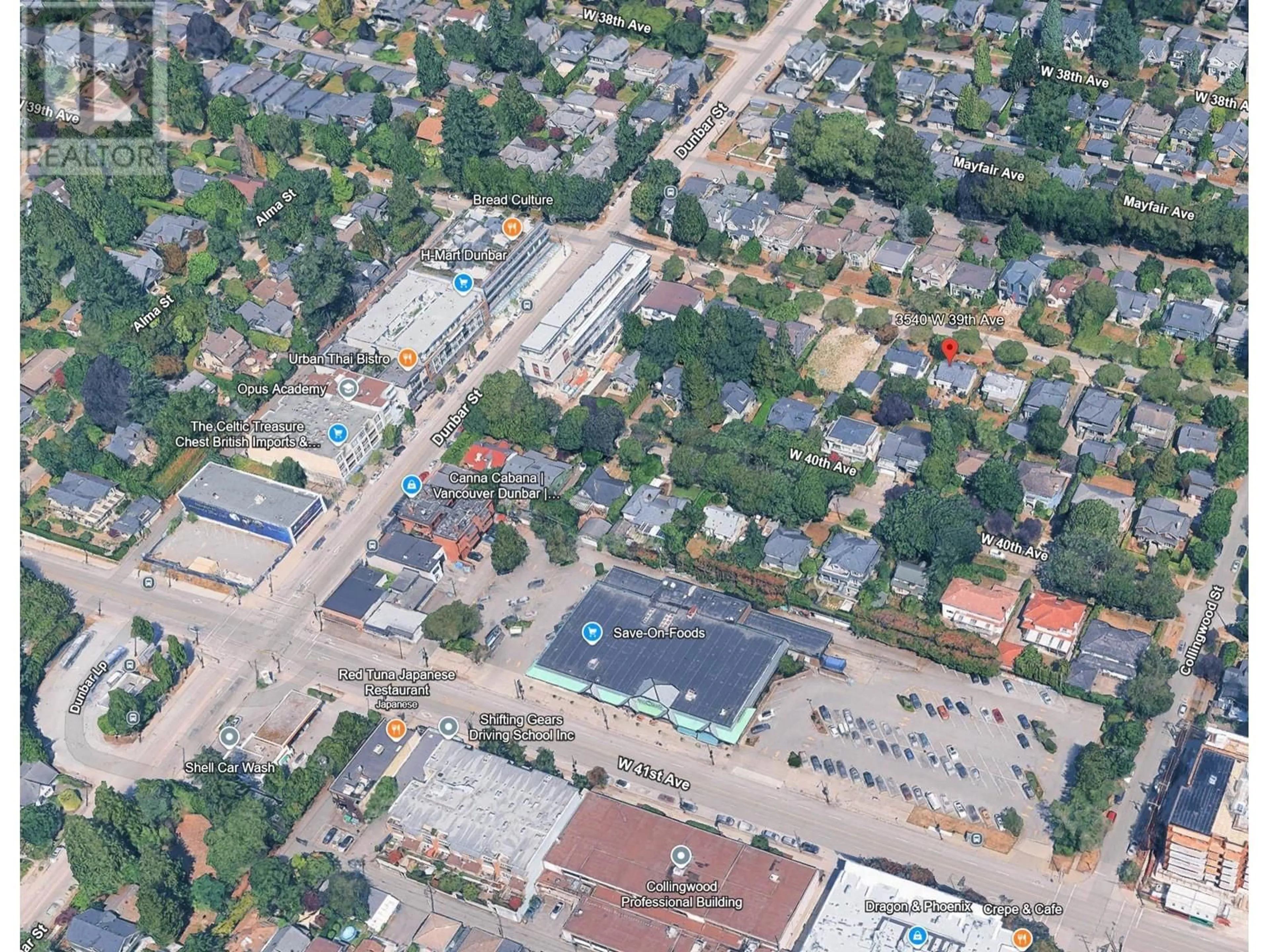 A pic from outside/outdoor area/front of a property/back of a property/a pic from drone, street for 3540 39TH AVENUE, Vancouver British Columbia V6N3A5